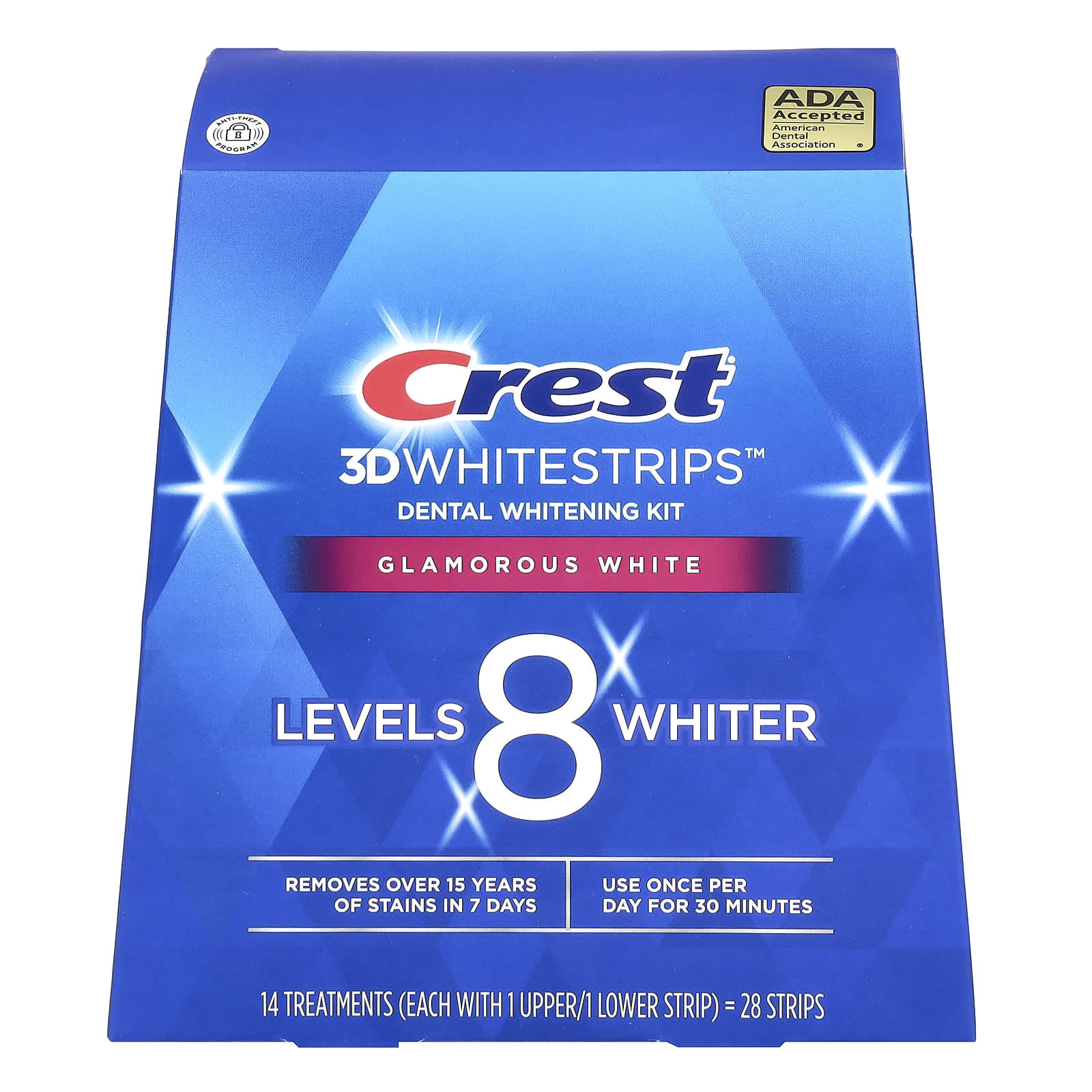 Get a Brighter Smile with Crest 3D Whitestrips, 28 Strips, Dental Whitening Kit - Image 1