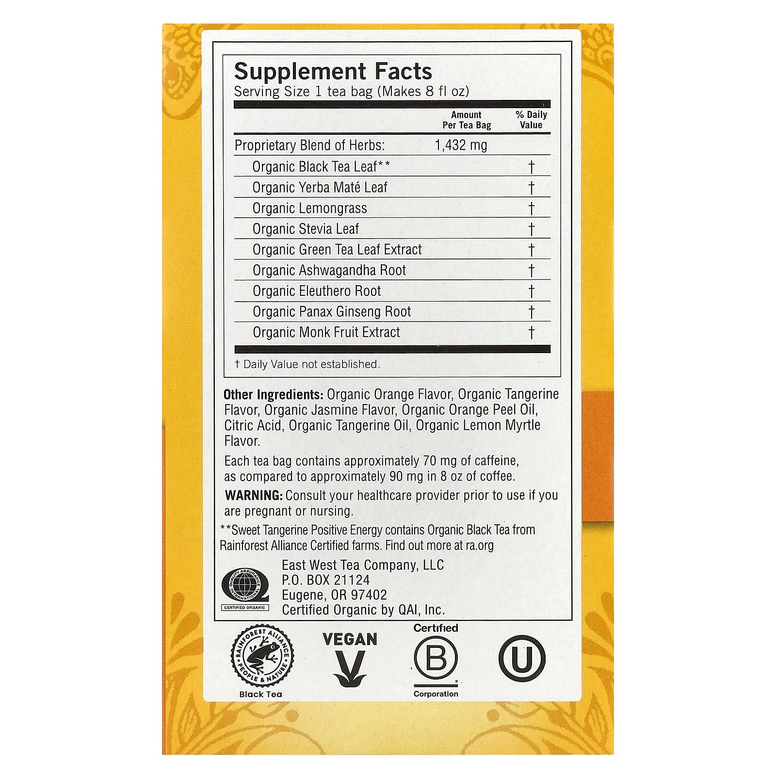 Yogi Tea, Positive Energy®, Sweet Tangerine, 16 Tea Bags, 1.02 oz (29 g) - Image 2