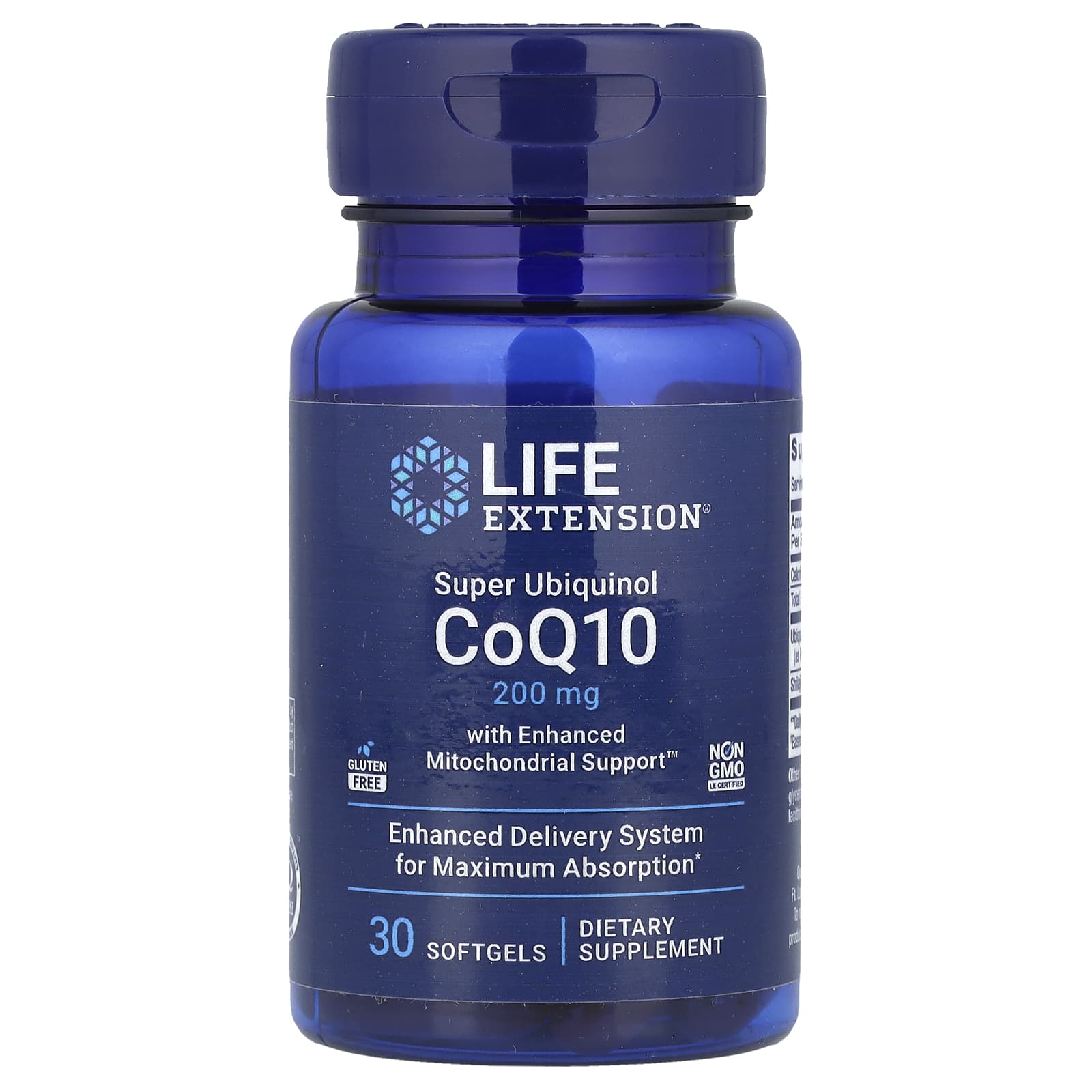 Life Extension, Super Ubiquinol CoQ10 with Enhanced Mitochondrial Support, 200 mg, 30 Softgels - Image 1