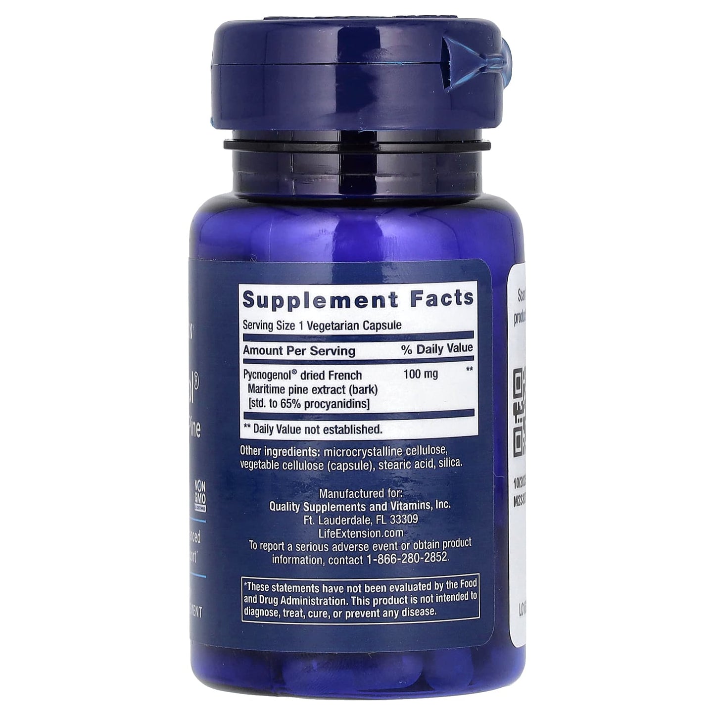 Life Extension, Pycnogenol, French Maritime Pine Bark Extract, 100 mg, 60 Vegetarian Capsules - Image 2