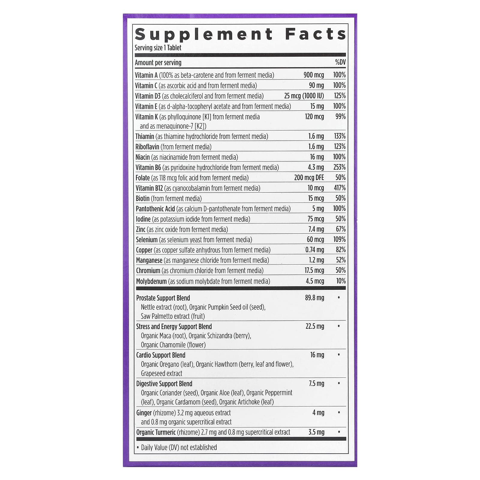 New Chapter, Every Man's One Daily 40+ Multivitamin, 72 Vegetarian Tablets - Image 2
