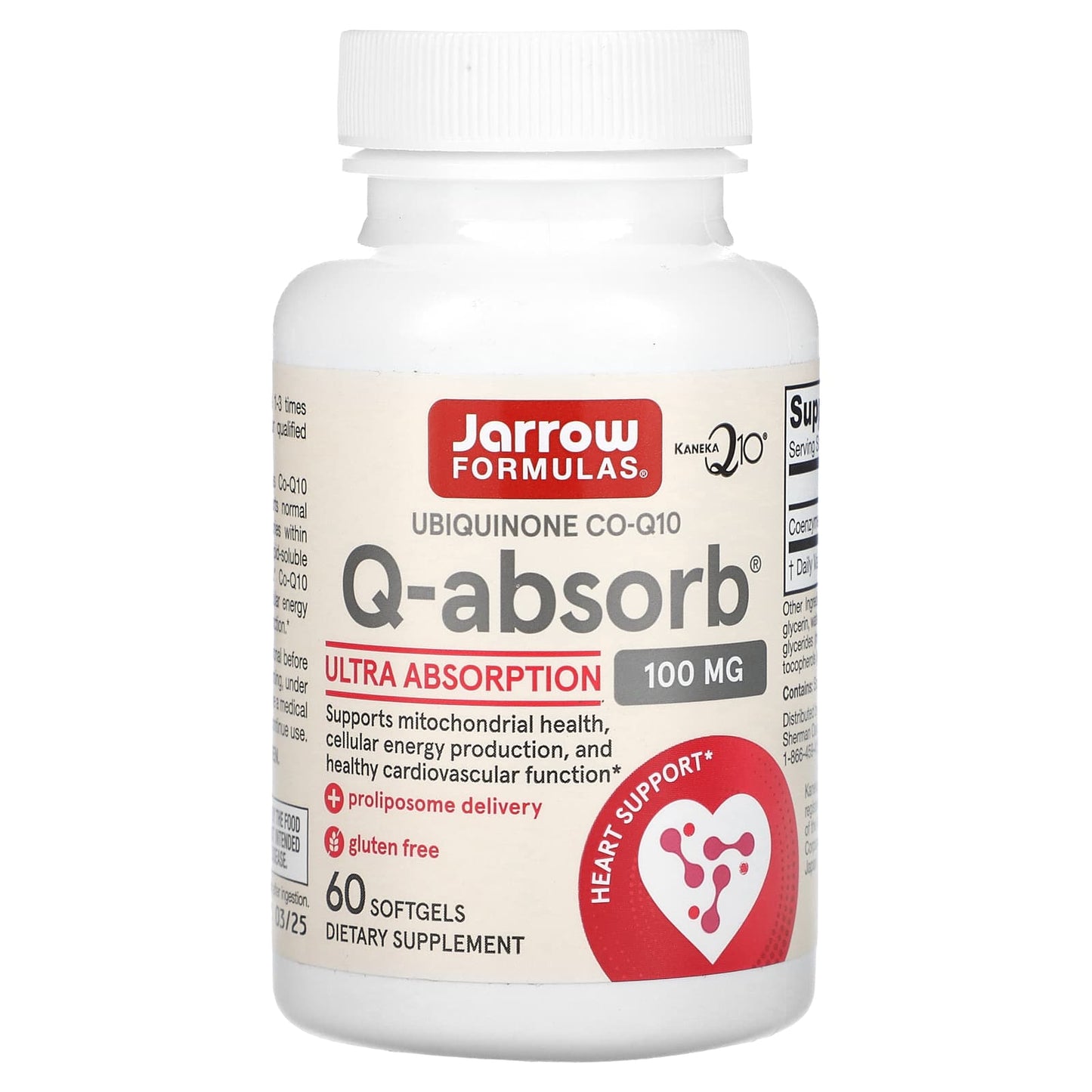 Jarrow Formulas Co-Q10 100mg for Energy & Heart Health - 60 Softgels - Image 1