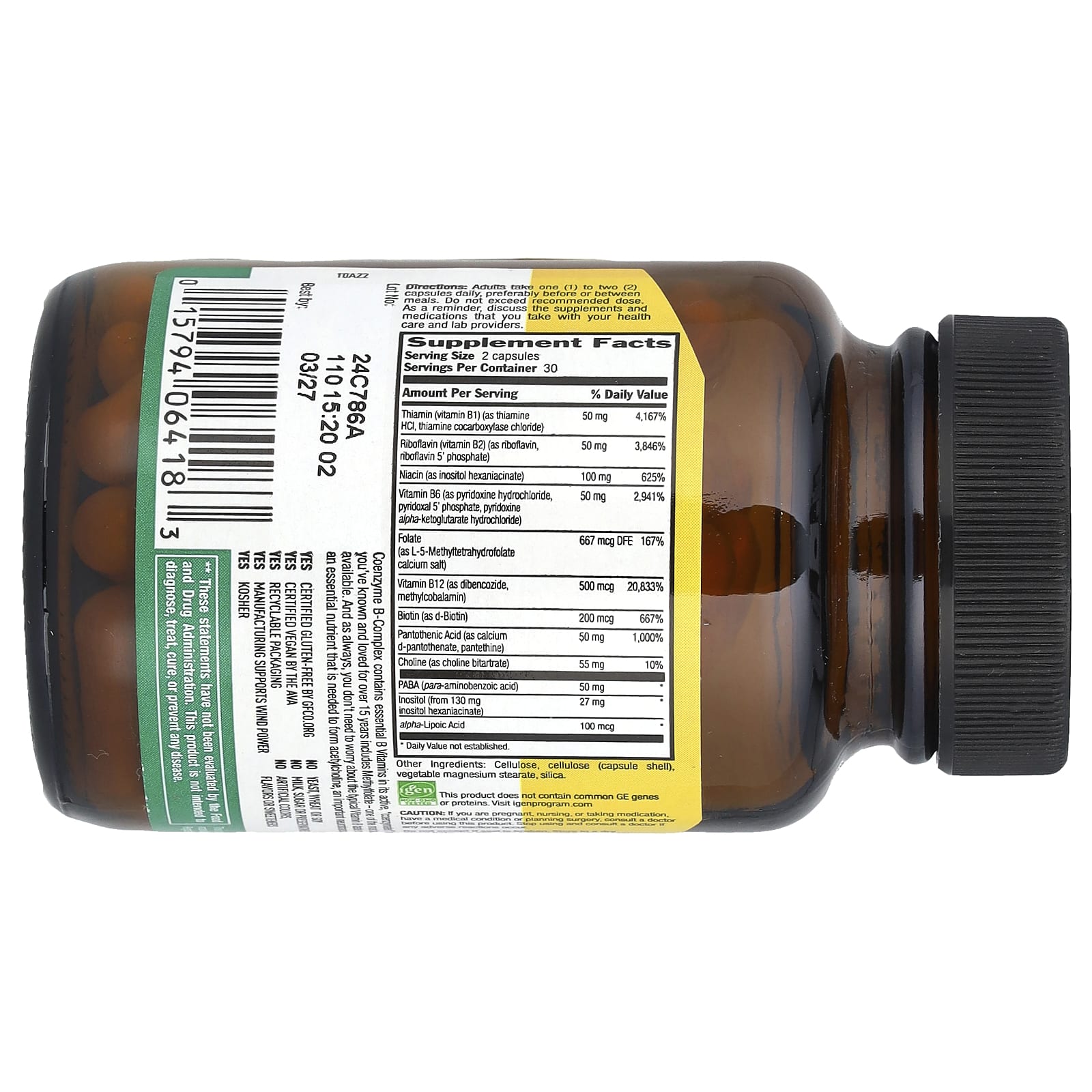 Country Life, Coenzyme B-Complex , 60 Vegan Capsules