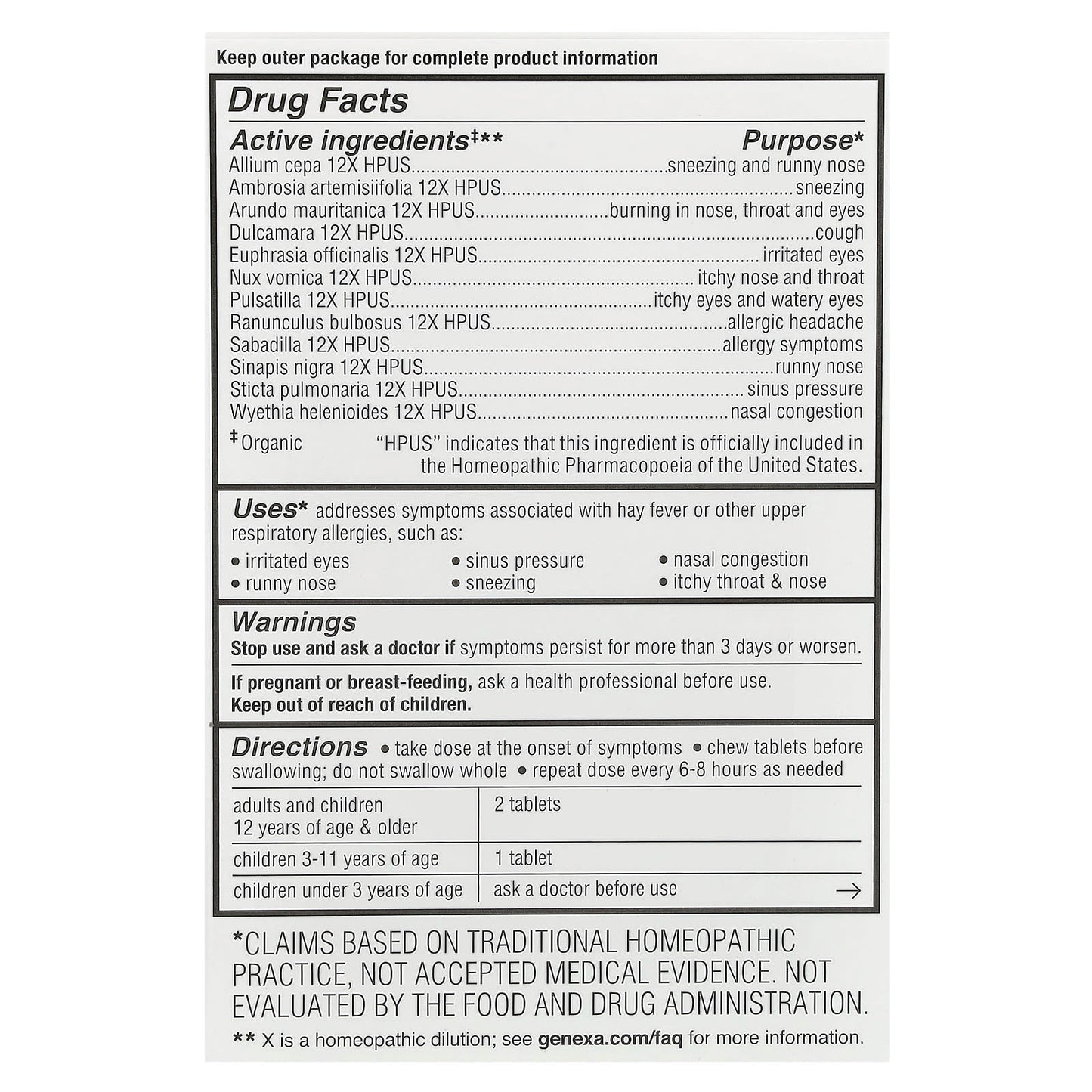 Allergy Care, Non-Drowsy Relief with Organic Acai Berry - 60 Chewable Tablets - Image 2