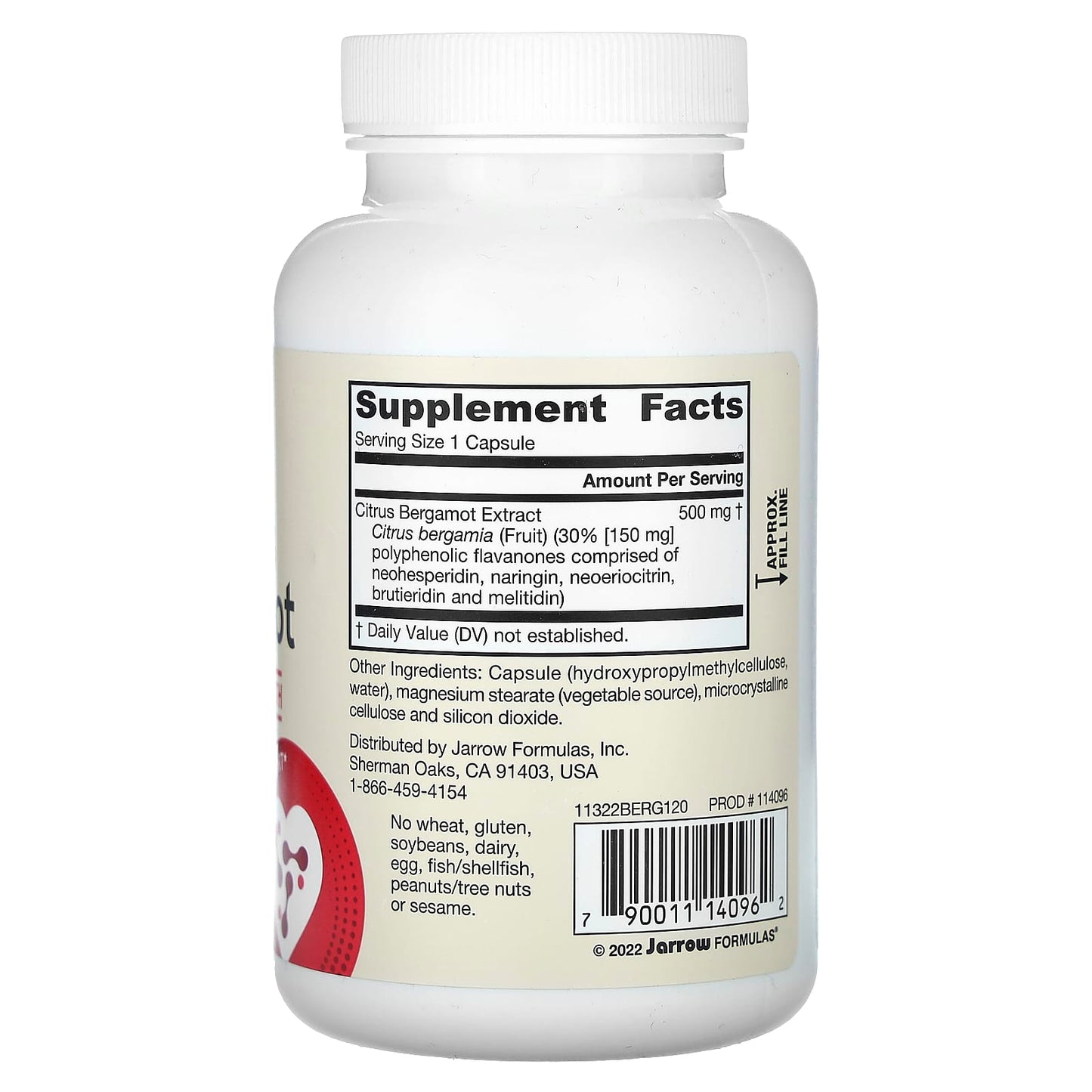 Jarrow Formulas Vegan Citrus Bergamot 120 Capsules for Heart Health - Image 2