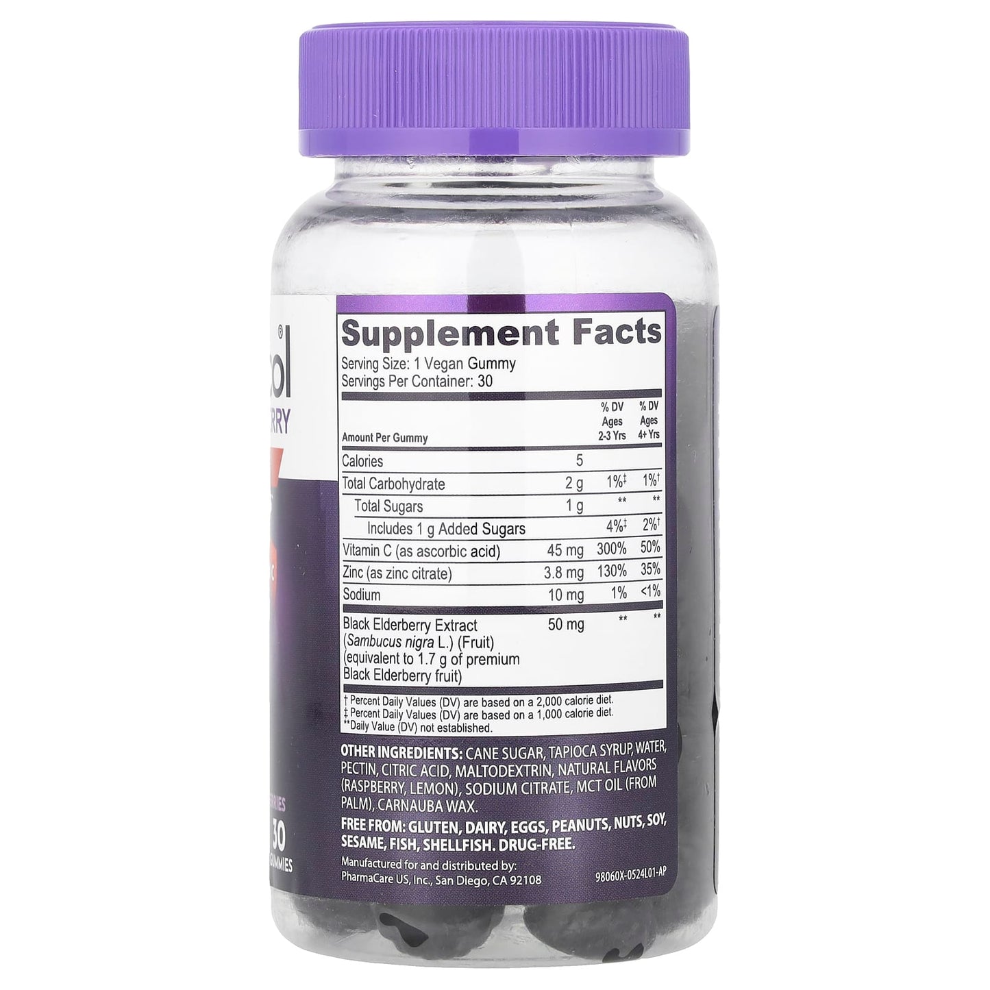Sambucol, Kids Black Elderberry Gummies + Vitamin C  + Zinc, Ages 2+, 30 Gummies - Image 2