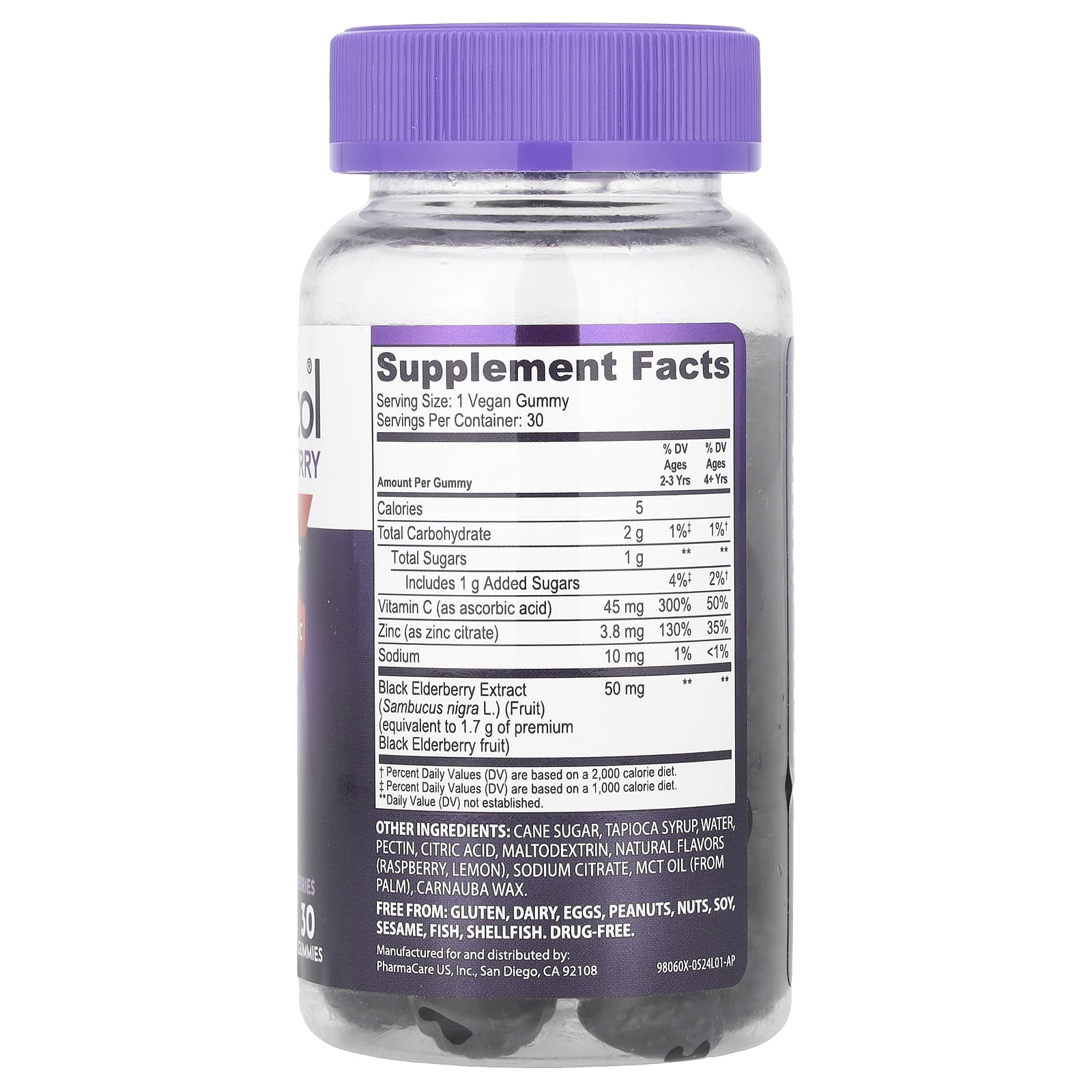 Sambucol, Kids Black Elderberry Gummies + Vitamin C  + Zinc, Ages 2+, 30 Gummies - Image 2