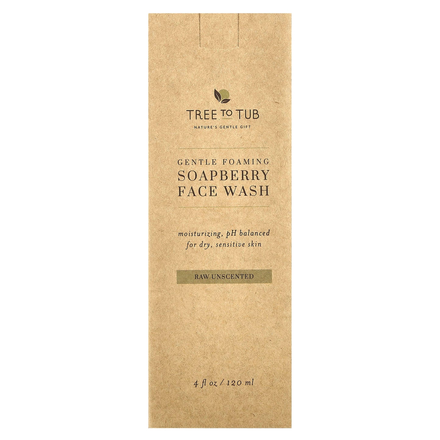 Tree To Tub, Soapberry Gentle Foaming Face Wash, For Dry, Sensitive Skin, Raw Unscented, 4 fl oz (120 ml) - Image 2