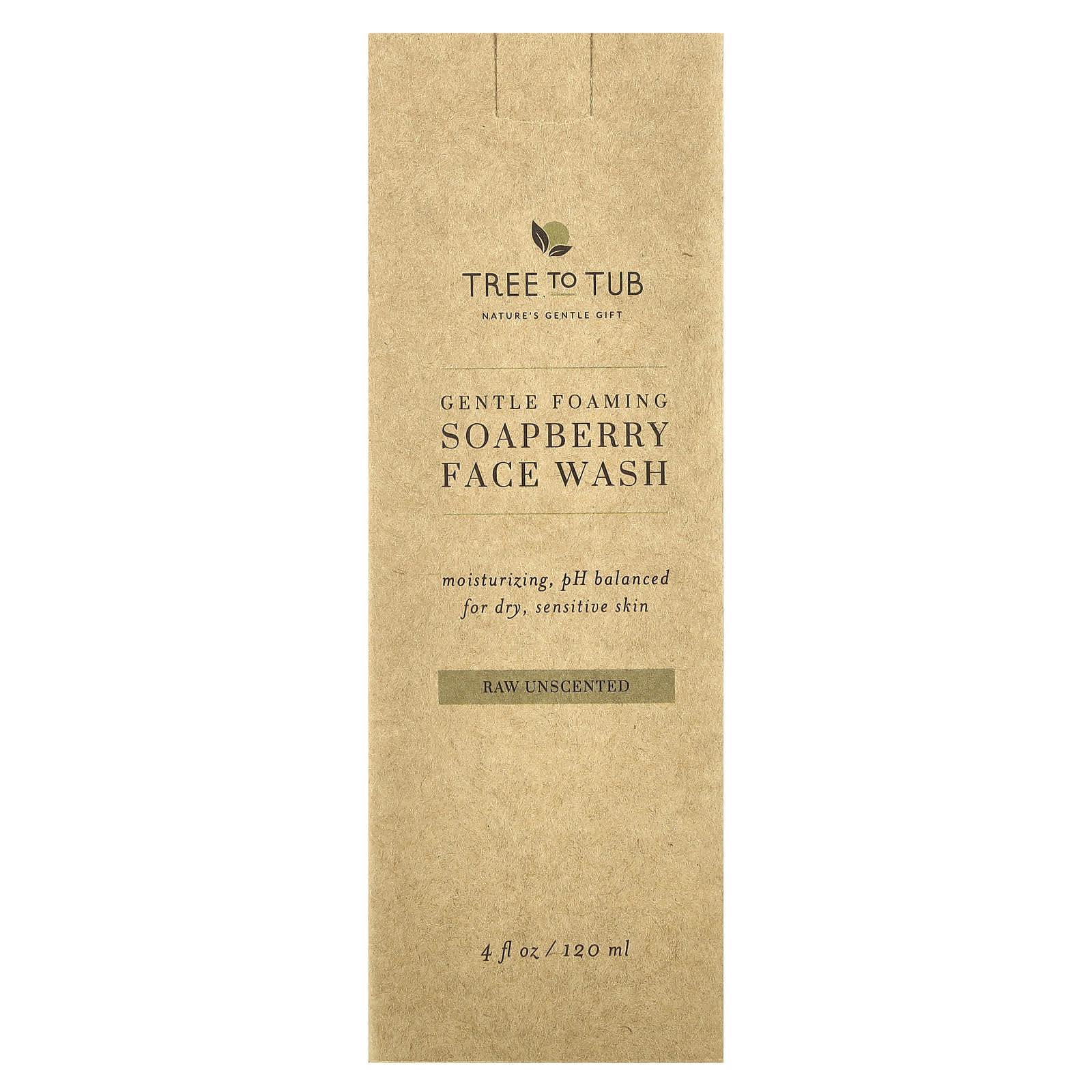 Tree To Tub, Soapberry Gentle Foaming Face Wash, For Dry, Sensitive Skin, Raw Unscented, 4 fl oz (120 ml) - Image 2