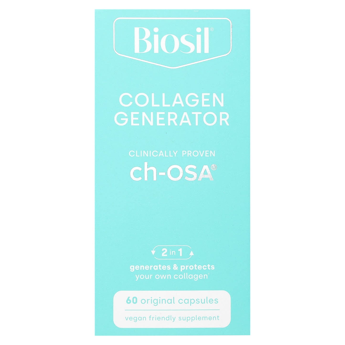 BioSil Collagen Generator - Vegan Friendly, Gluten Free, 60 Capsules - Image 1