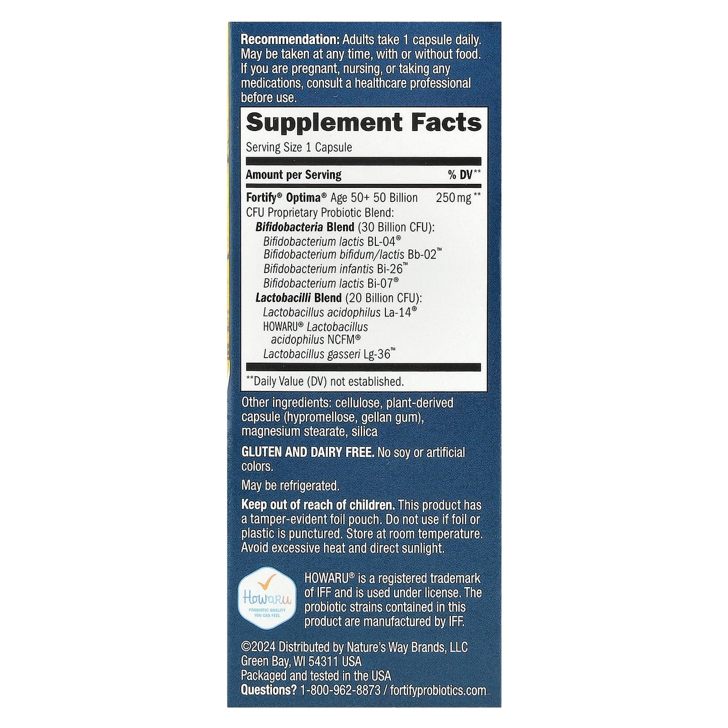 Nature's Way, Optima® Probiotic, Fortify® 50+, 50 Billion, 30 Delayed-Release Capsules - Image 2