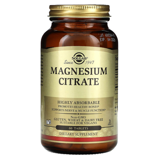 Solgar, Magnesium Citrate, 60 Tablets - Image 1