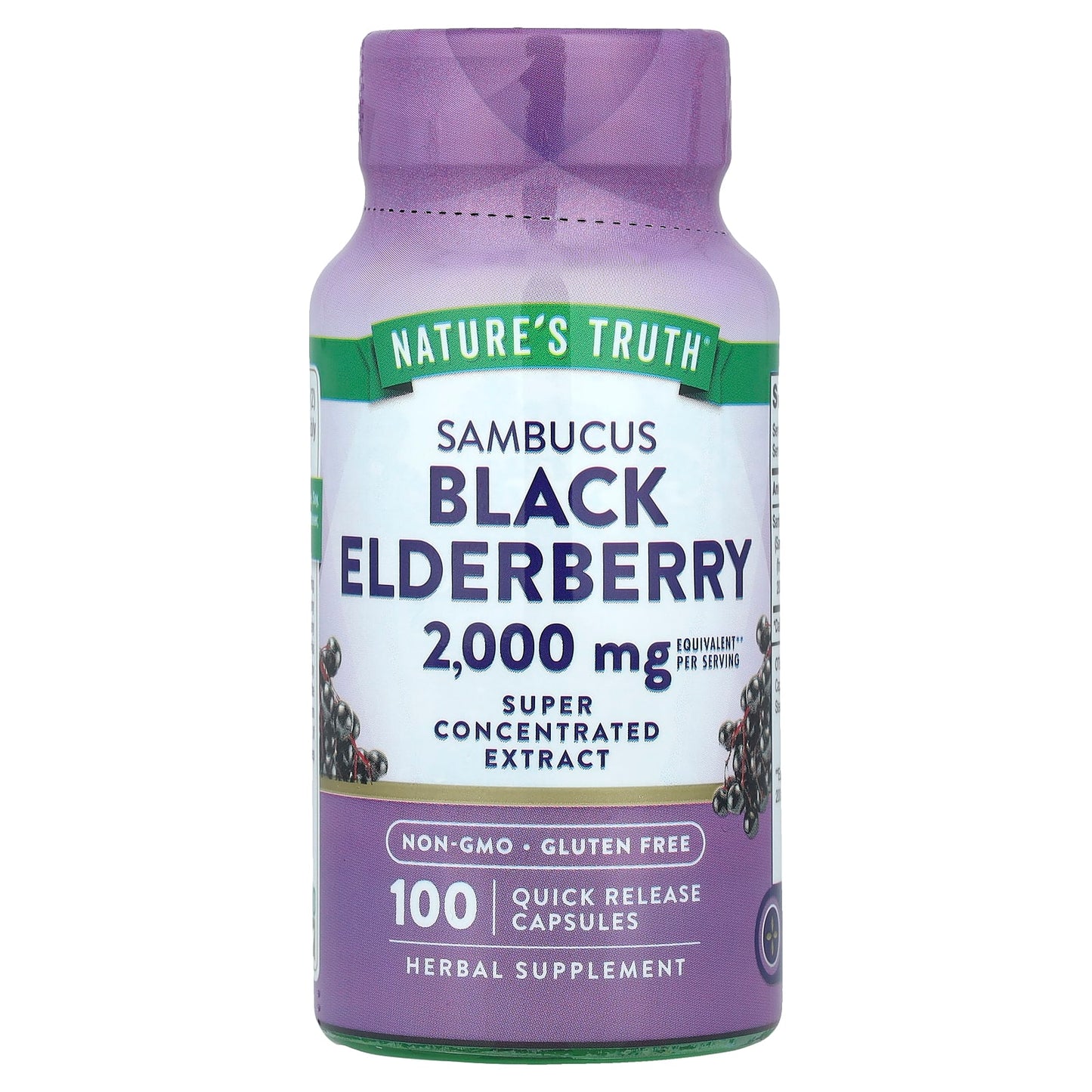 Nature's Truth, Sambucus Black Elderberry, 100 Quick Release Capsules (1,000 mg per Capsule) - Image 1