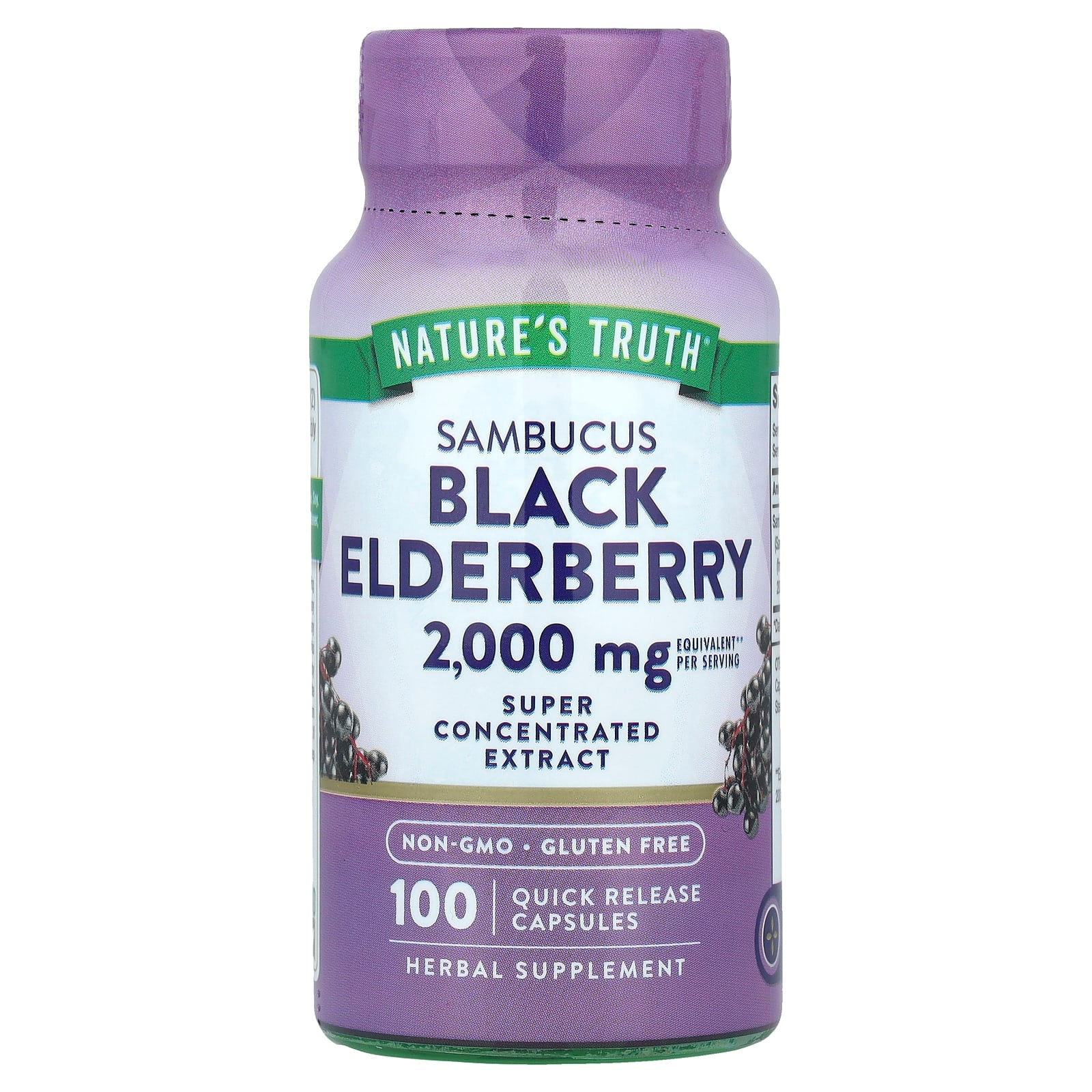 Nature's Truth, Sambucus Black Elderberry, 100 Quick Release Capsules (1,000 mg per Capsule) - Image 1