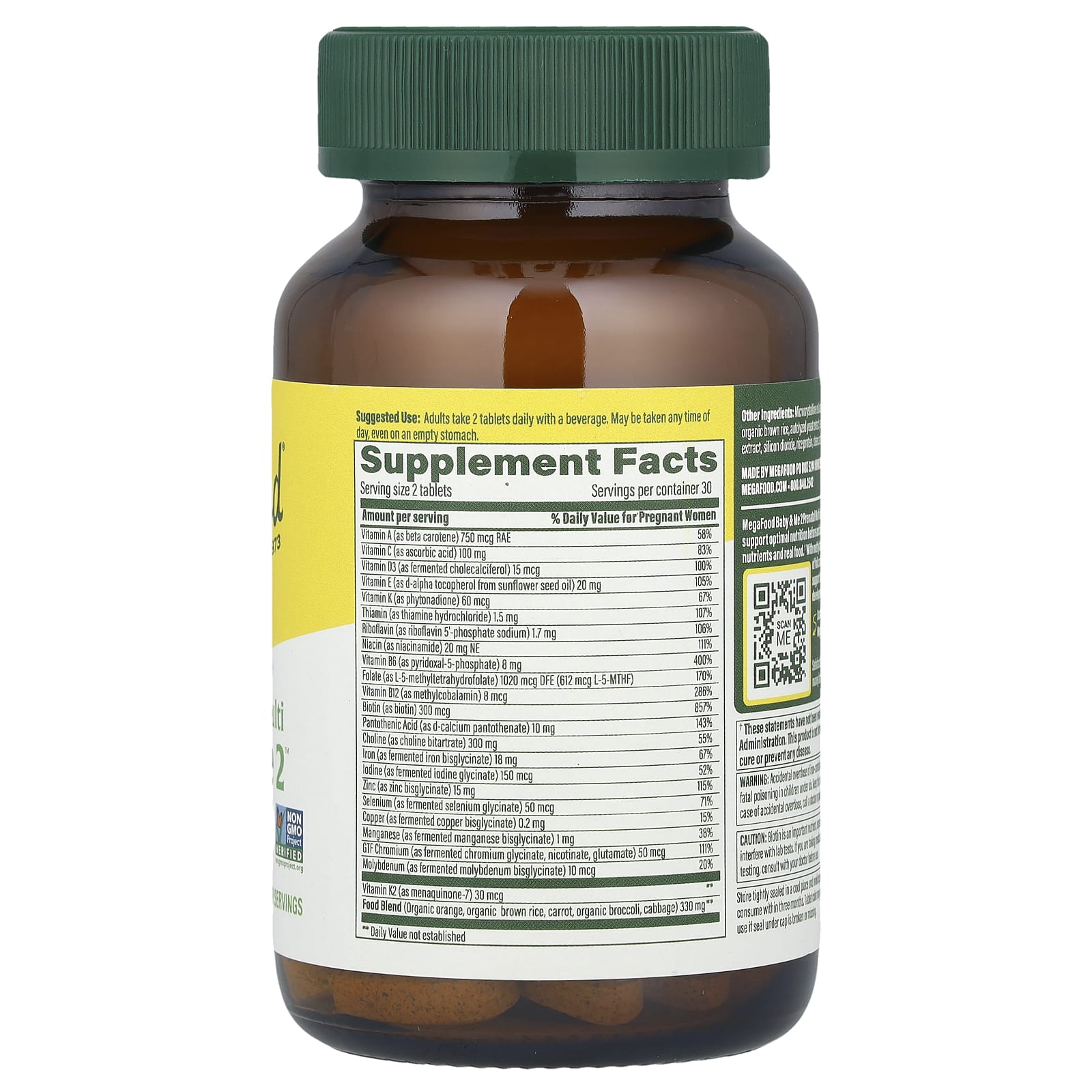 MegaFood, Baby & Me 2™, Prenatal Multi, 60 Tablets - Image 2