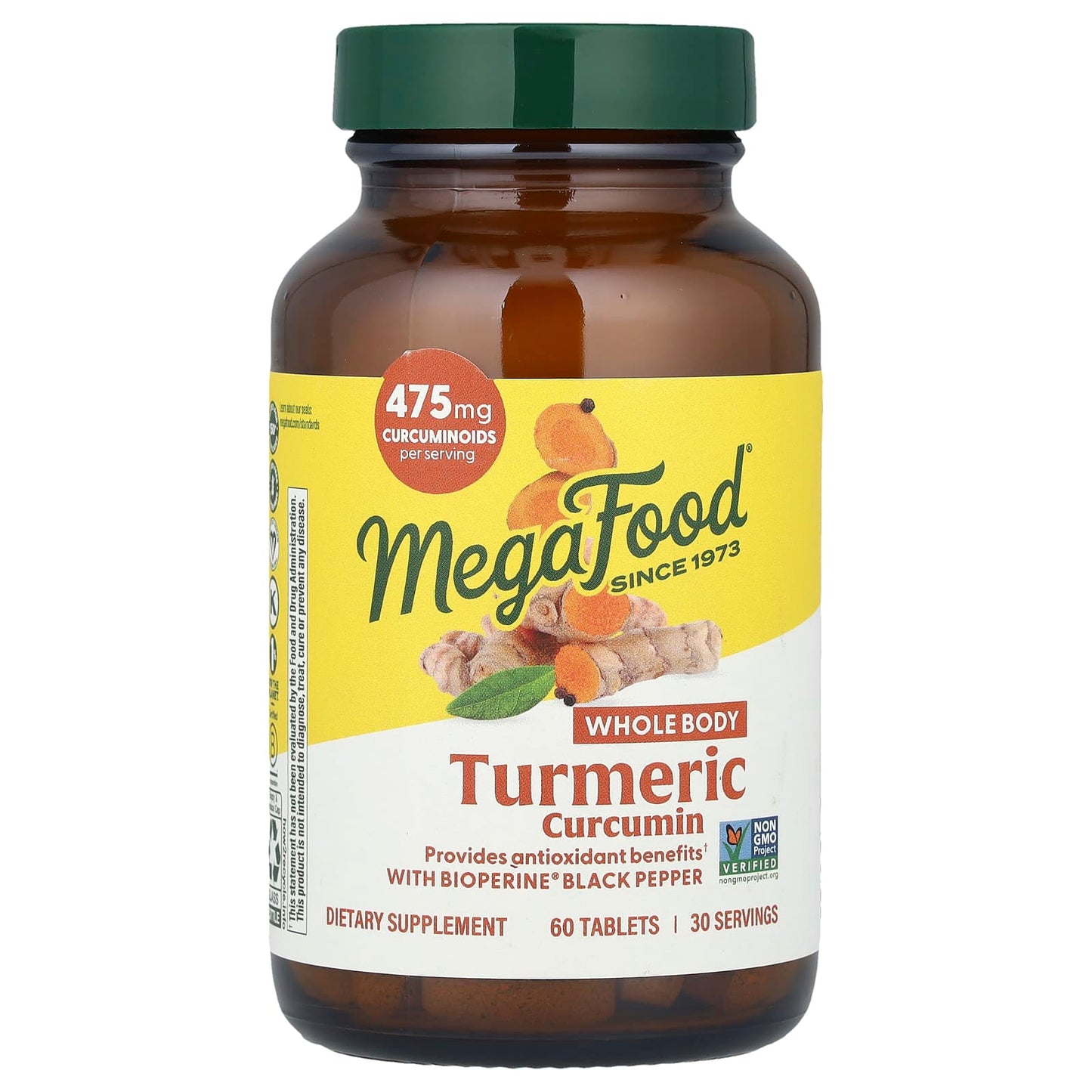 MegaFood, Turmeric Curcumin, 60 Tablets - Image 1