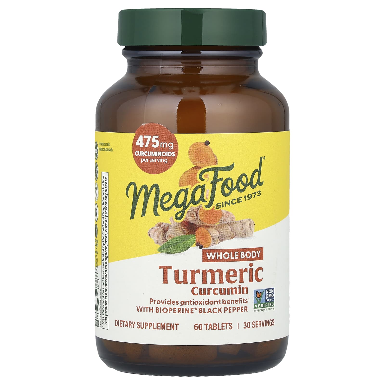 MegaFood, Turmeric Curcumin, 60 Tablets - Image 1