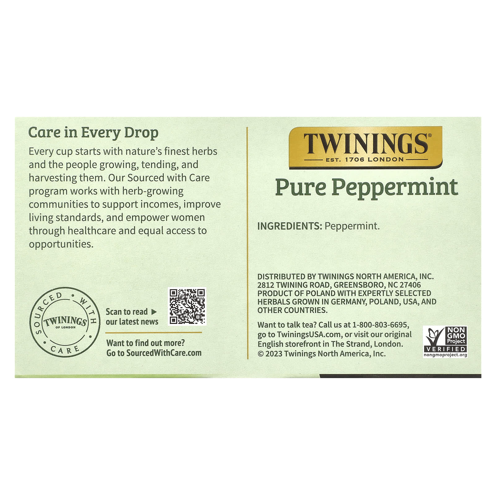 Twinings, Pure Herbal Tea, Pure Peppermint, Caffeine Free, 50 Tea Bags, 3.53 oz (100 g) - Image 2