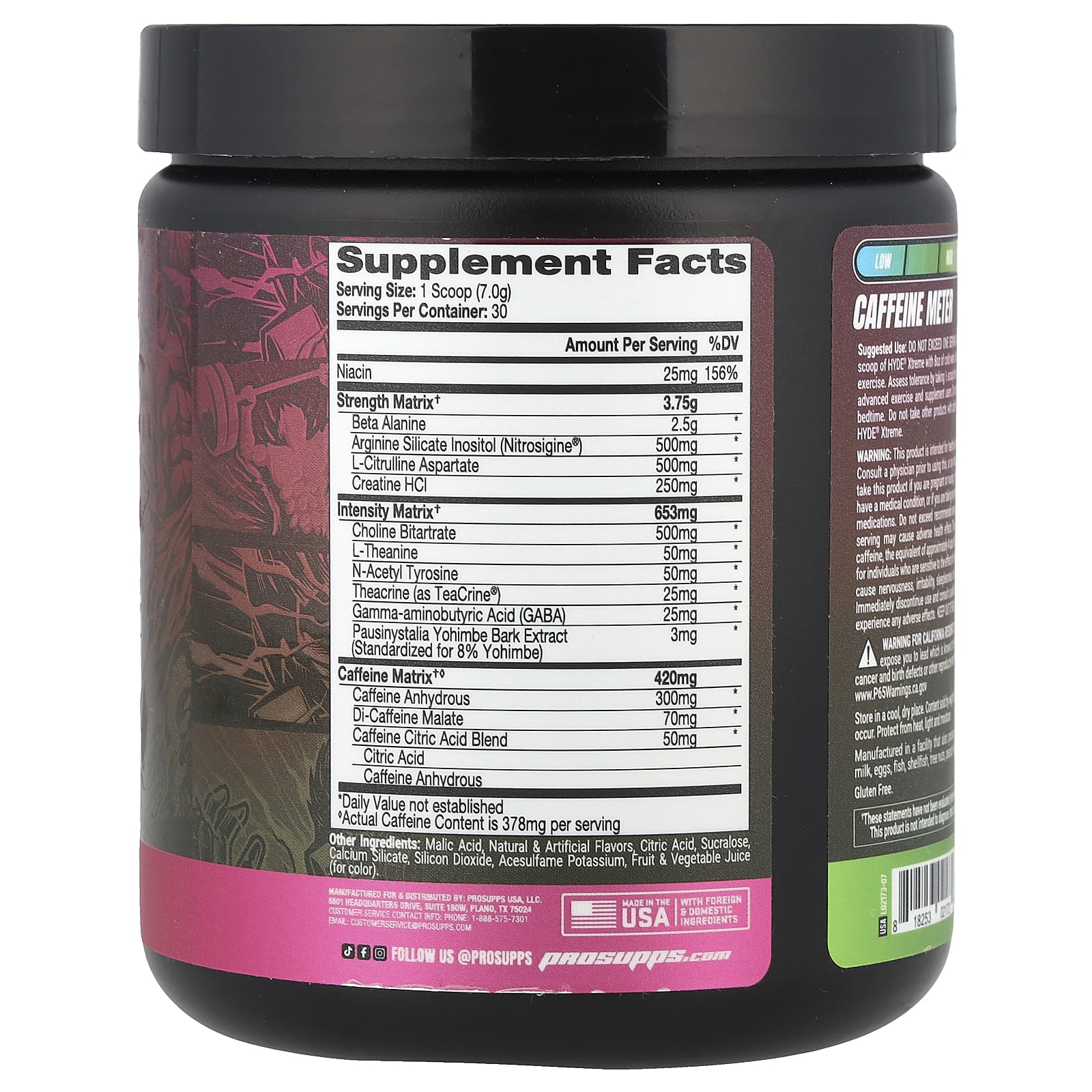 ProSupps, Hyde Xtreme®, Hard-Hitting Energy Pre Workout, Watermelon, 7.4 oz (210 g) - Image 2