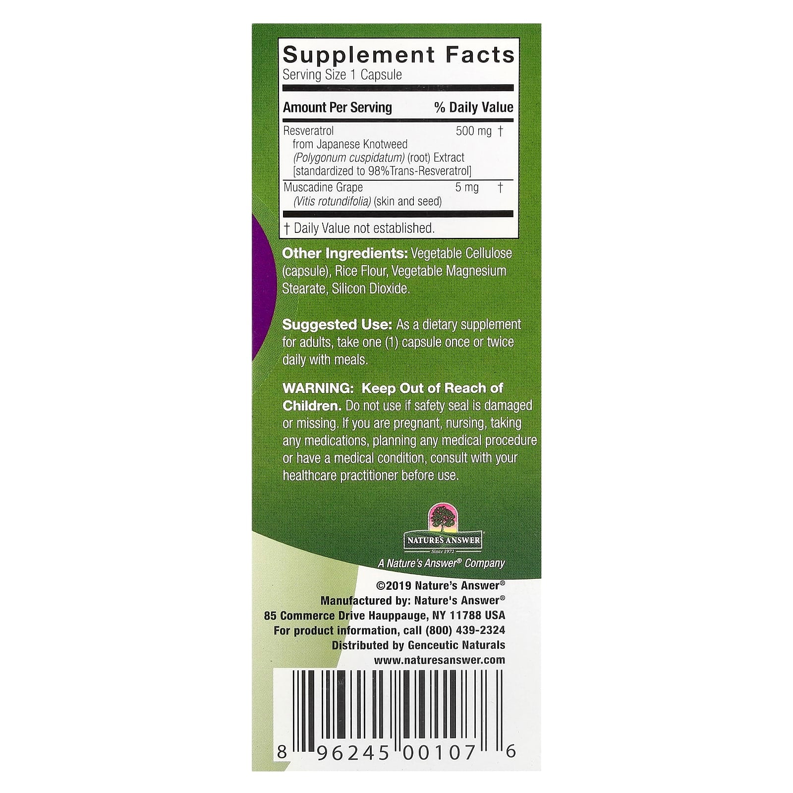 Wild & Pure Resveratrol+ 500mg Trans-Resveratrol - Non-GMO & Non-Irradiated Capsules - Image 2