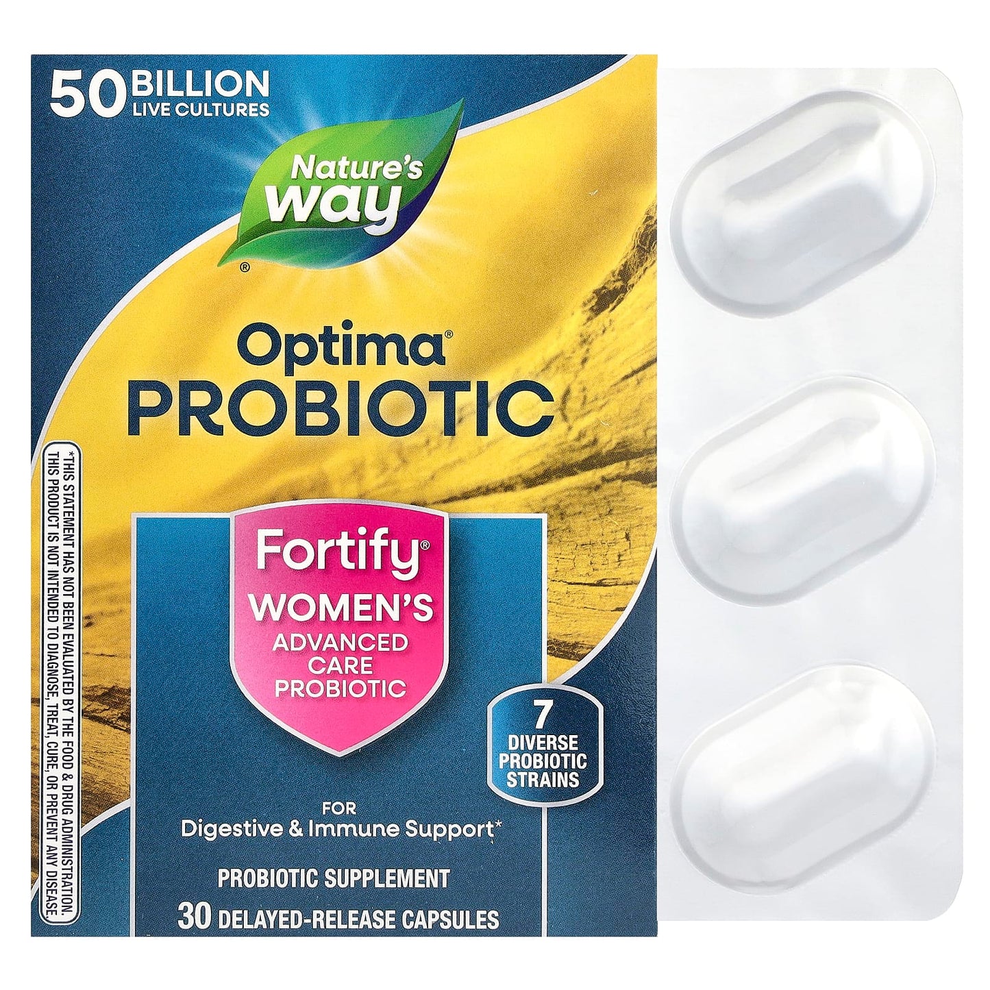 Nature's Way, Optima® Probiotic, Fortify® Women's Advanced Care Probiotic, 50 Billion, 30 Delayed Release Capsules - Image 1