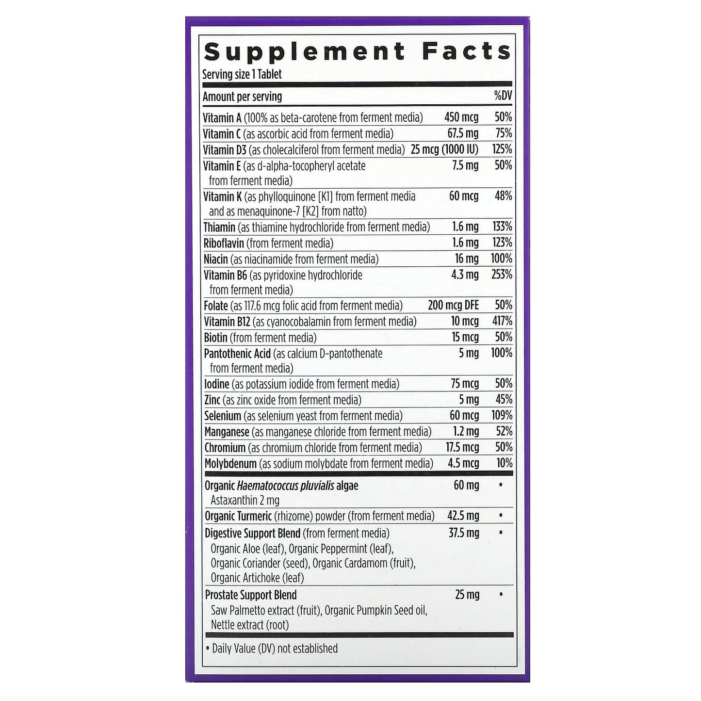 New Chapter, Every Man's One Daily 55+ Multivitamin, 72 Vegetarian Tablets - Image 2