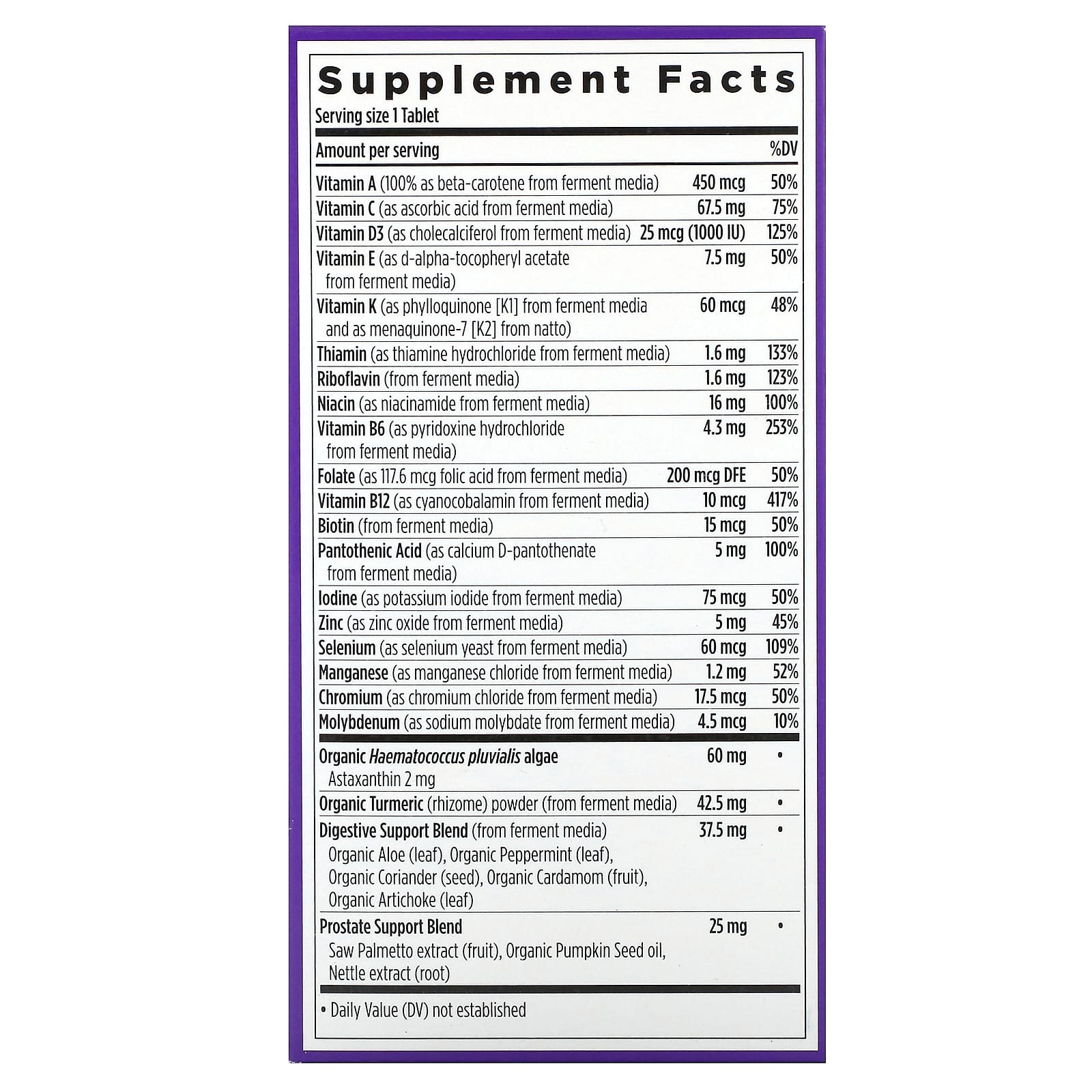 New Chapter, Every Man's One Daily 55+ Multivitamin, 72 Vegetarian Tablets - Image 2