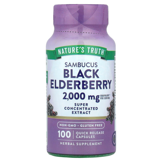 Nature's Truth, Sambucus Black Elderberry, 100 Quick Release Capsules (1,000 mg per Capsule) - Image 1