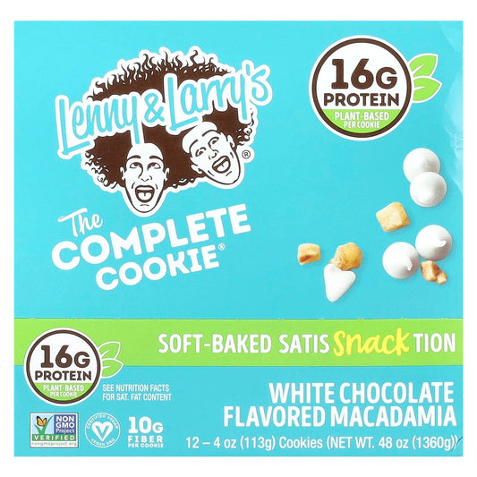 Lenny & Larry's, The Complete Cookie®, White Chocolate Macadamia, 12 Cookies, 4 oz (113 g) Each - Image 1