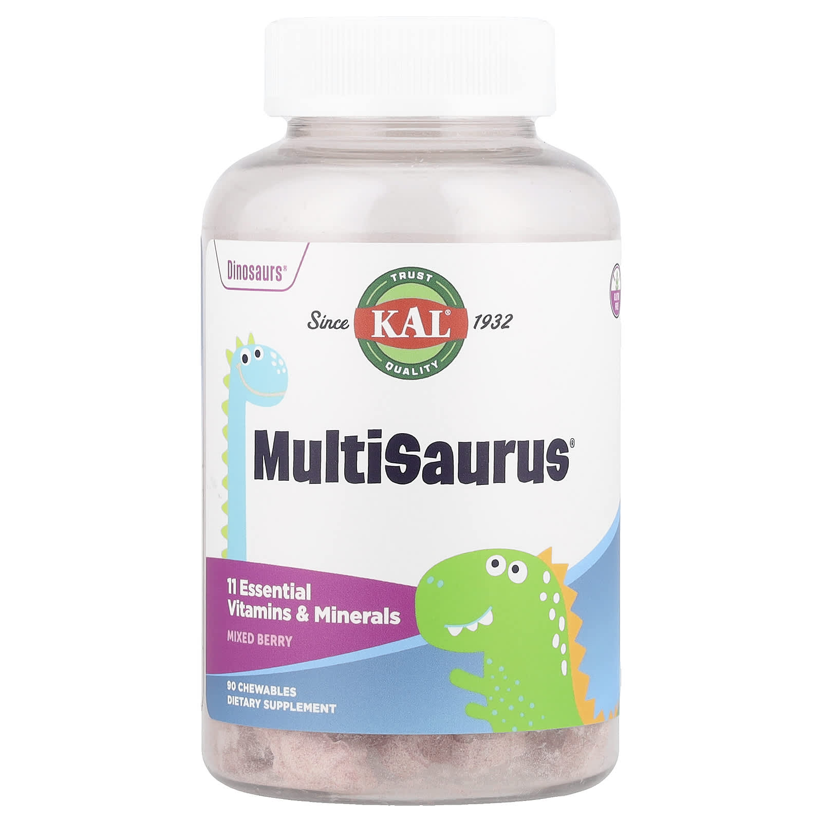 KAL, MultiSaurus®, Mixed Berry, 90 Chewables - Image 1