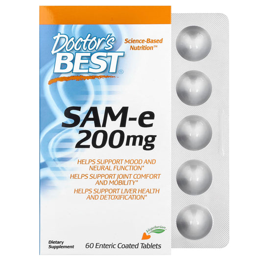 Doctor's Best SAM-e 200mg for Mood, Joint, Liver Health & Cognitive Function - Image 1