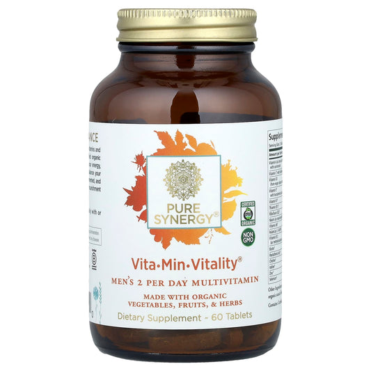 Pure Synergy, Vita-Min-Vitality®, Men's 2 Per Day Multivitamin, 60 Tablets - Image 1