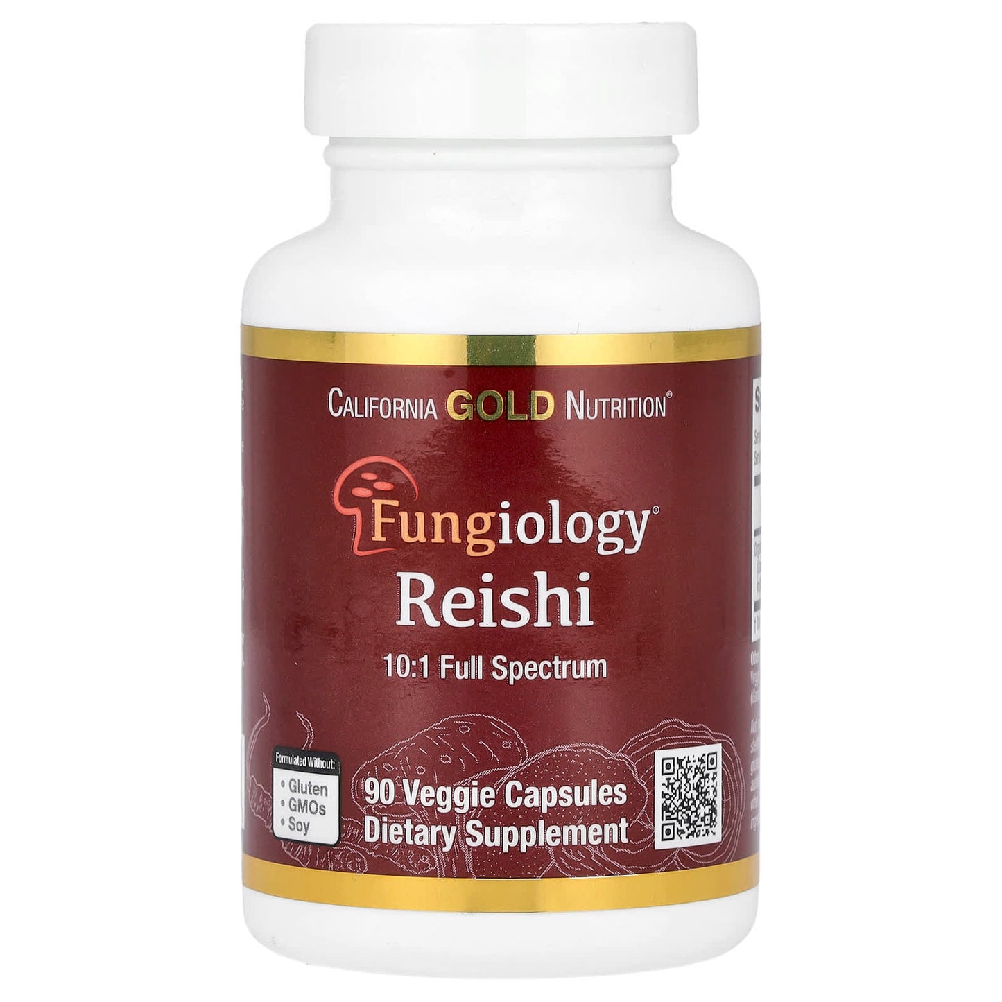 California Gold Nutrition Organic Reishi Mushroom Supplement, 90 Capsules - Image 1