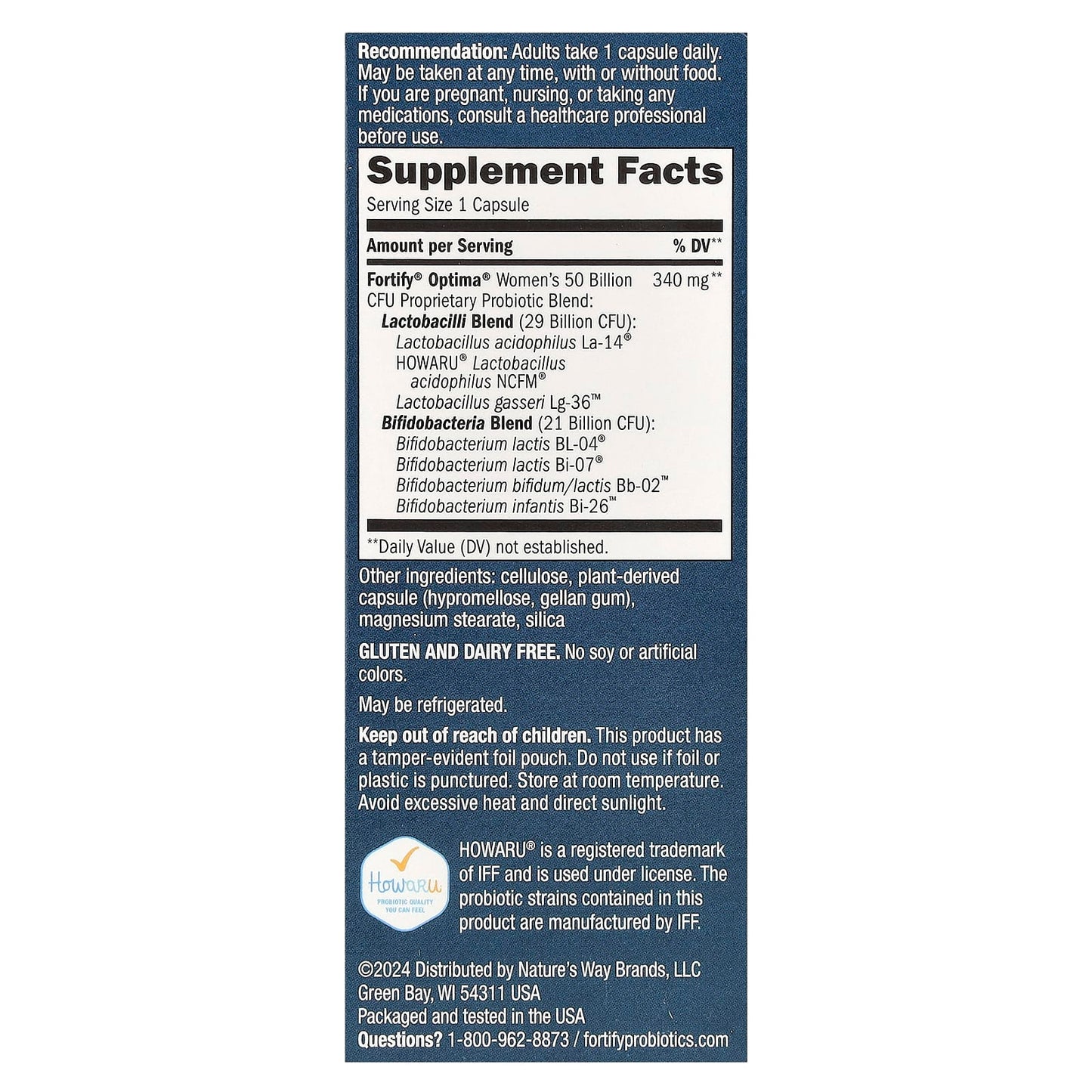 Nature's Way, Optima® Probiotic, Fortify® Women's Advanced Care Probiotic, 50 Billion, 30 Delayed Release Capsules - Image 2