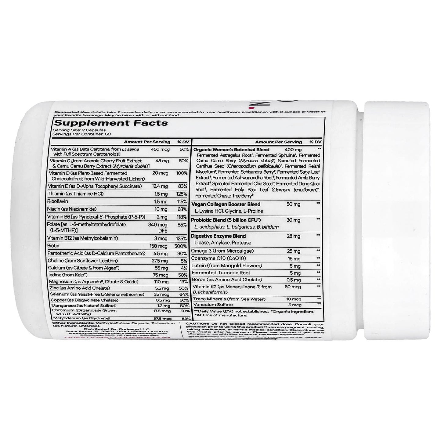 Codeage Women's Fermented Multivitamin - 120 Capsules for Women's Health - Image 2
