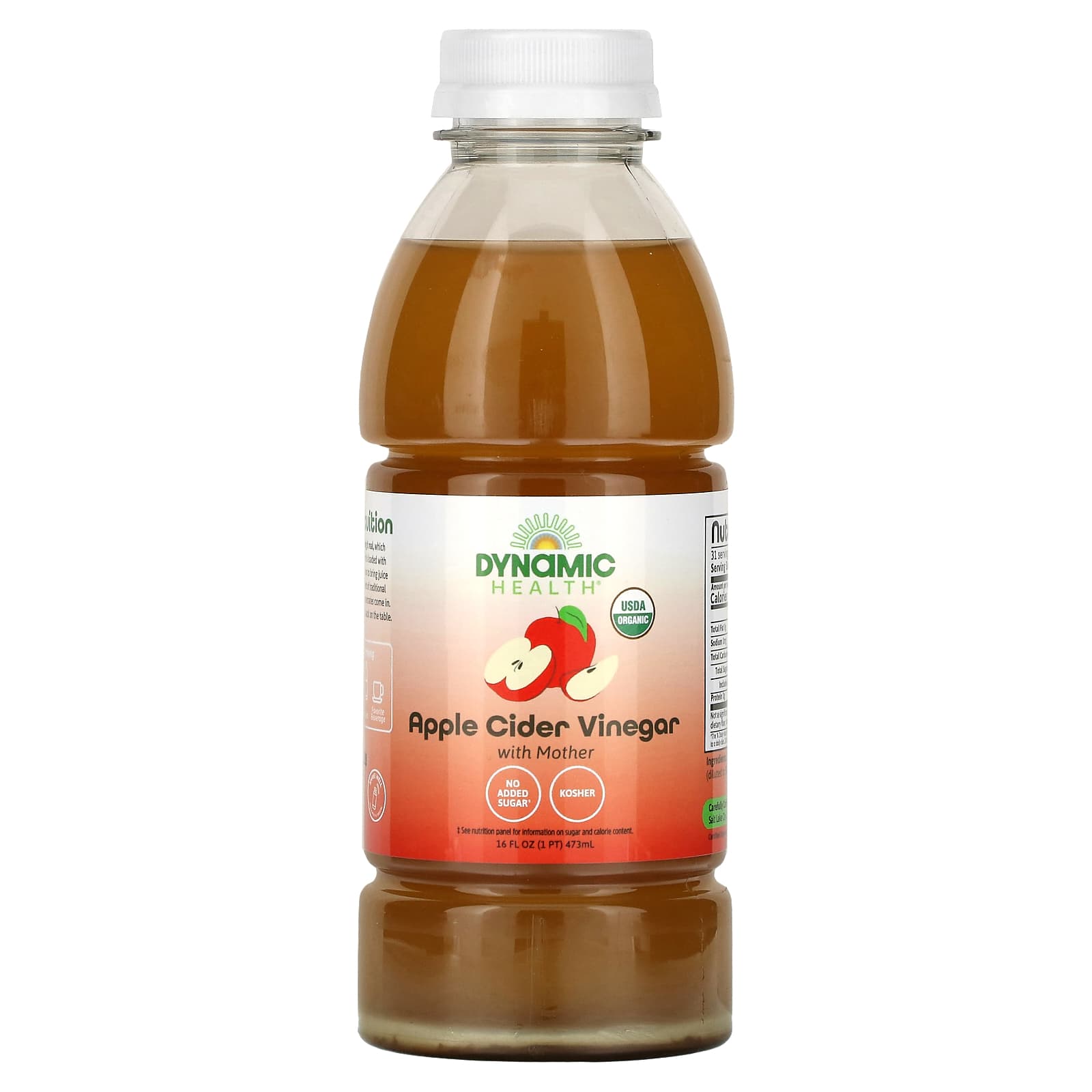 Apple Cider Vinegar with Mother, USDA Organic, 16 fl oz - Image 1