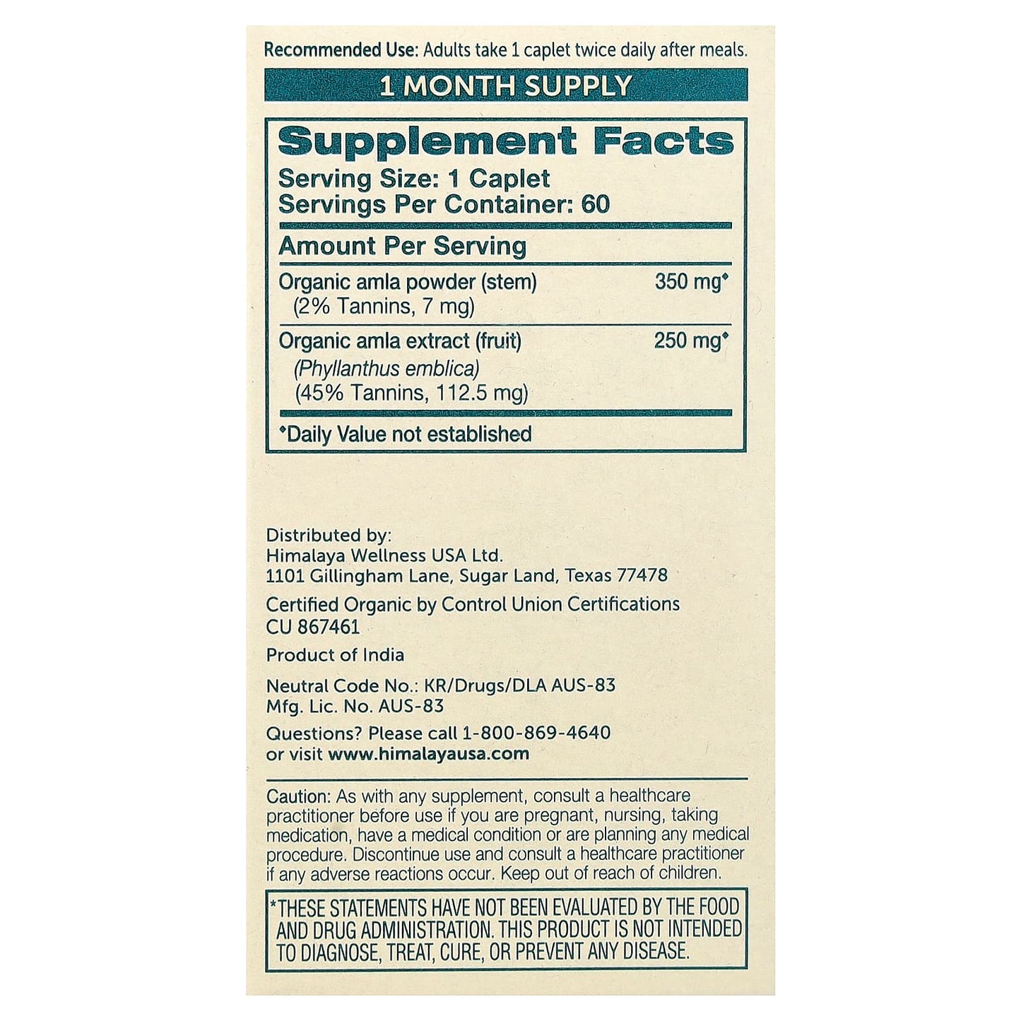 Organic Amla 60 Caplets - Boost Immune System & Wellness - Image 2