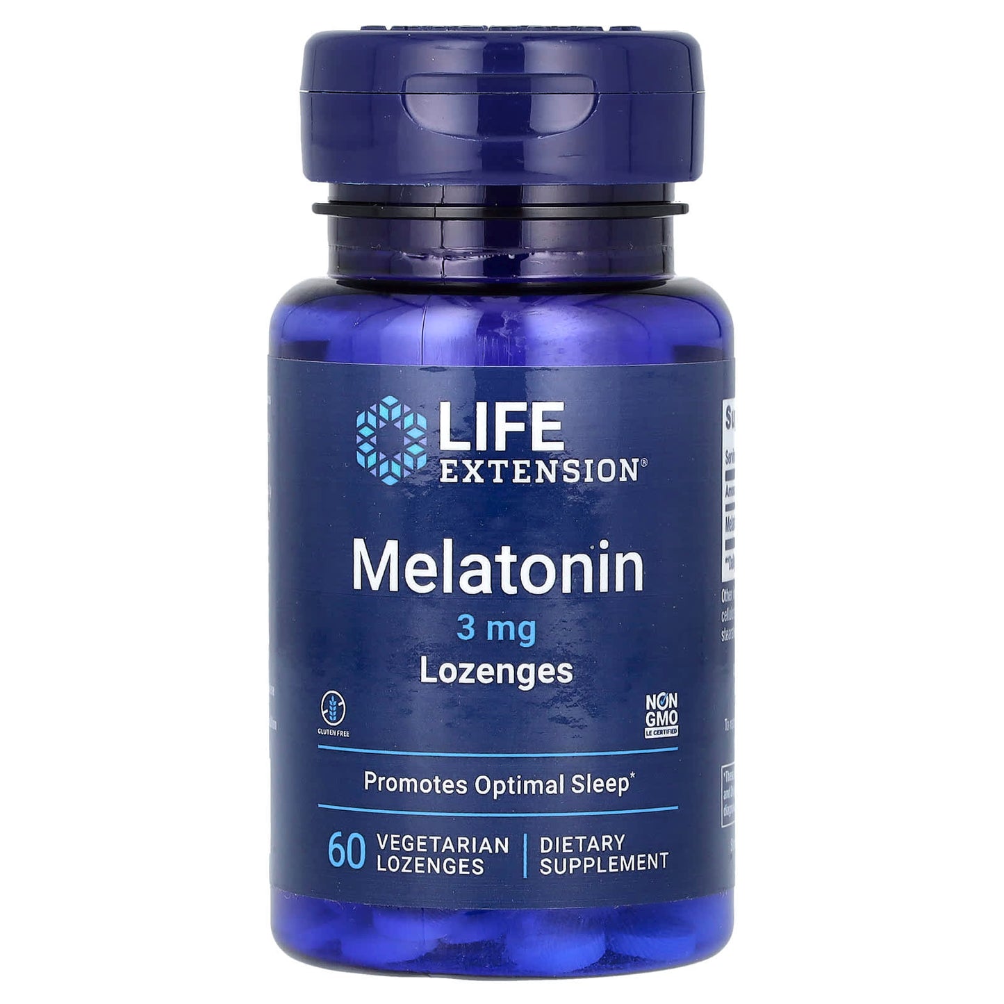 Life Extension, Melatonin, 3 mg, 60 Vegetarian Lozenges - Image 1