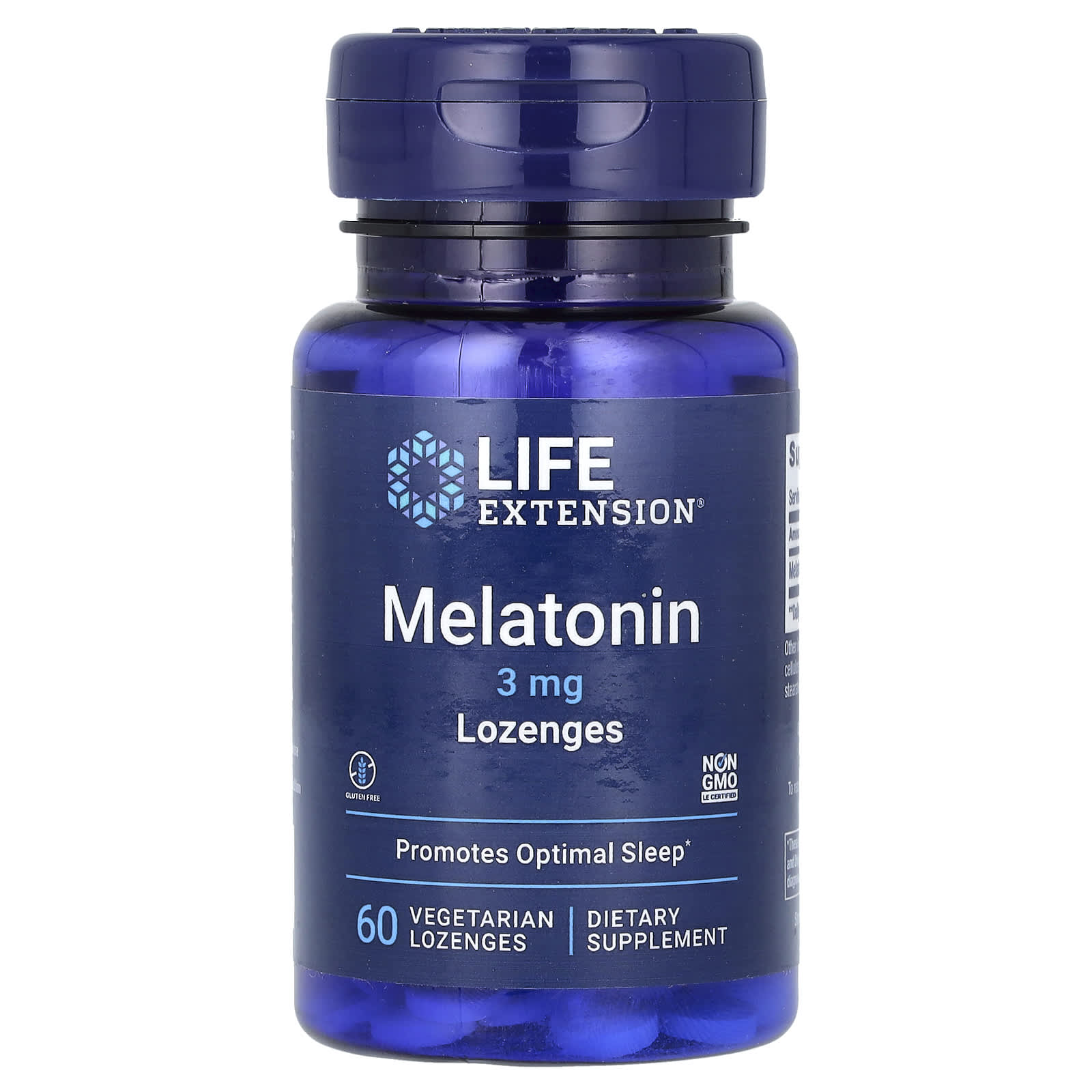 Life Extension, Melatonin, 3 mg, 60 Vegetarian Lozenges - Image 1