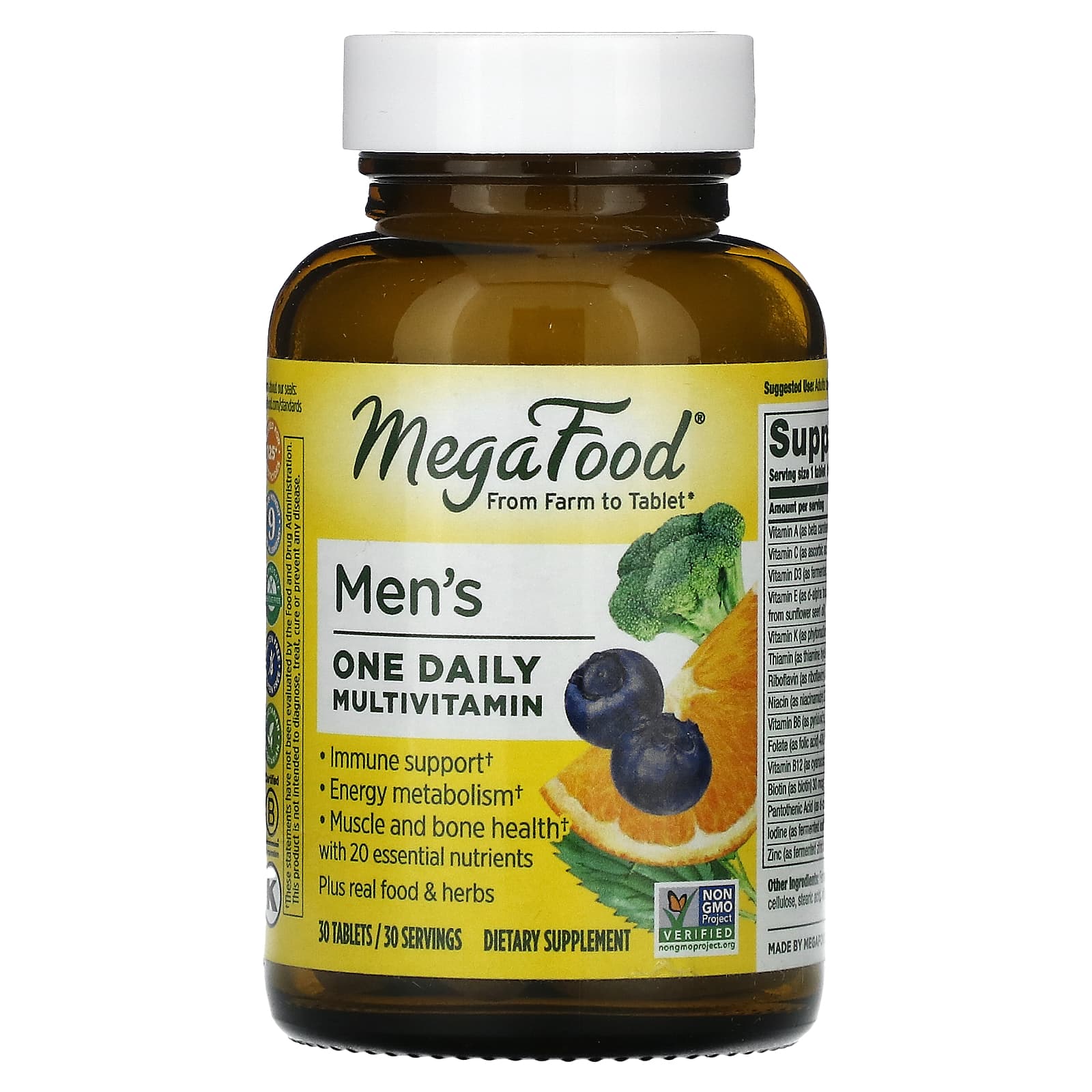 MegaFood, Men’s One Daily Multivitamin, 30 Tablets - Image 1