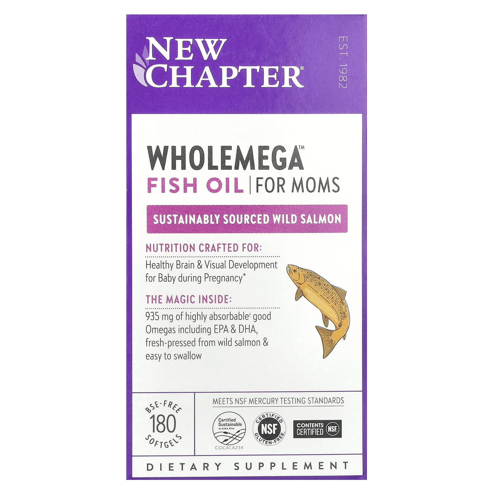 New Chapter, Wholemega™ Fish Oil for Moms, 180 Softgels - Image 1