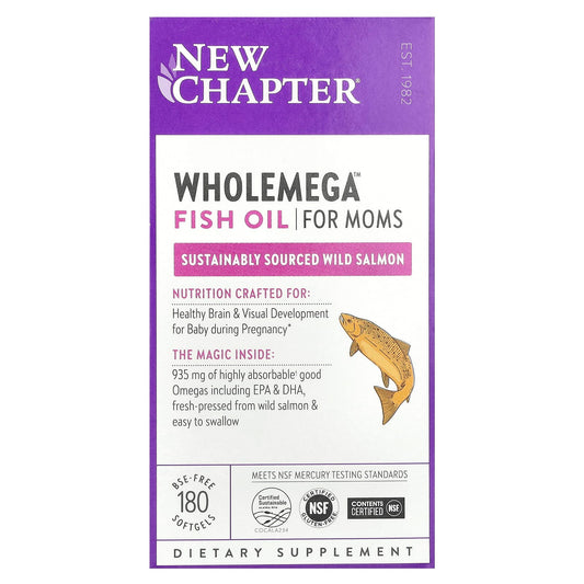 New Chapter, Wholemega™ Fish Oil for Moms, 180 Softgels - Image 1