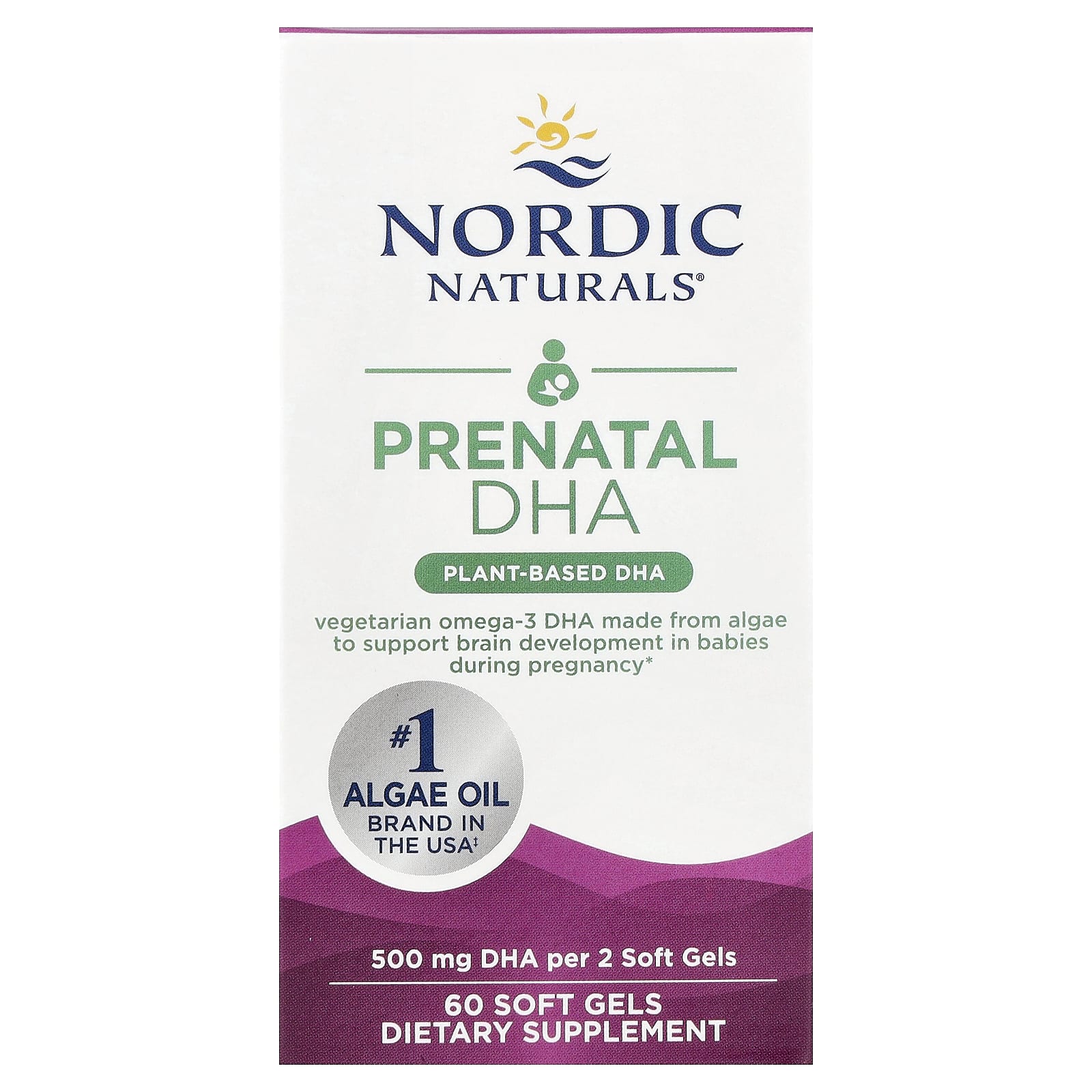 Nordic Naturals, Prenatal DHA, 60 Soft Gels (250 mg per Soft Gel) - Image 1