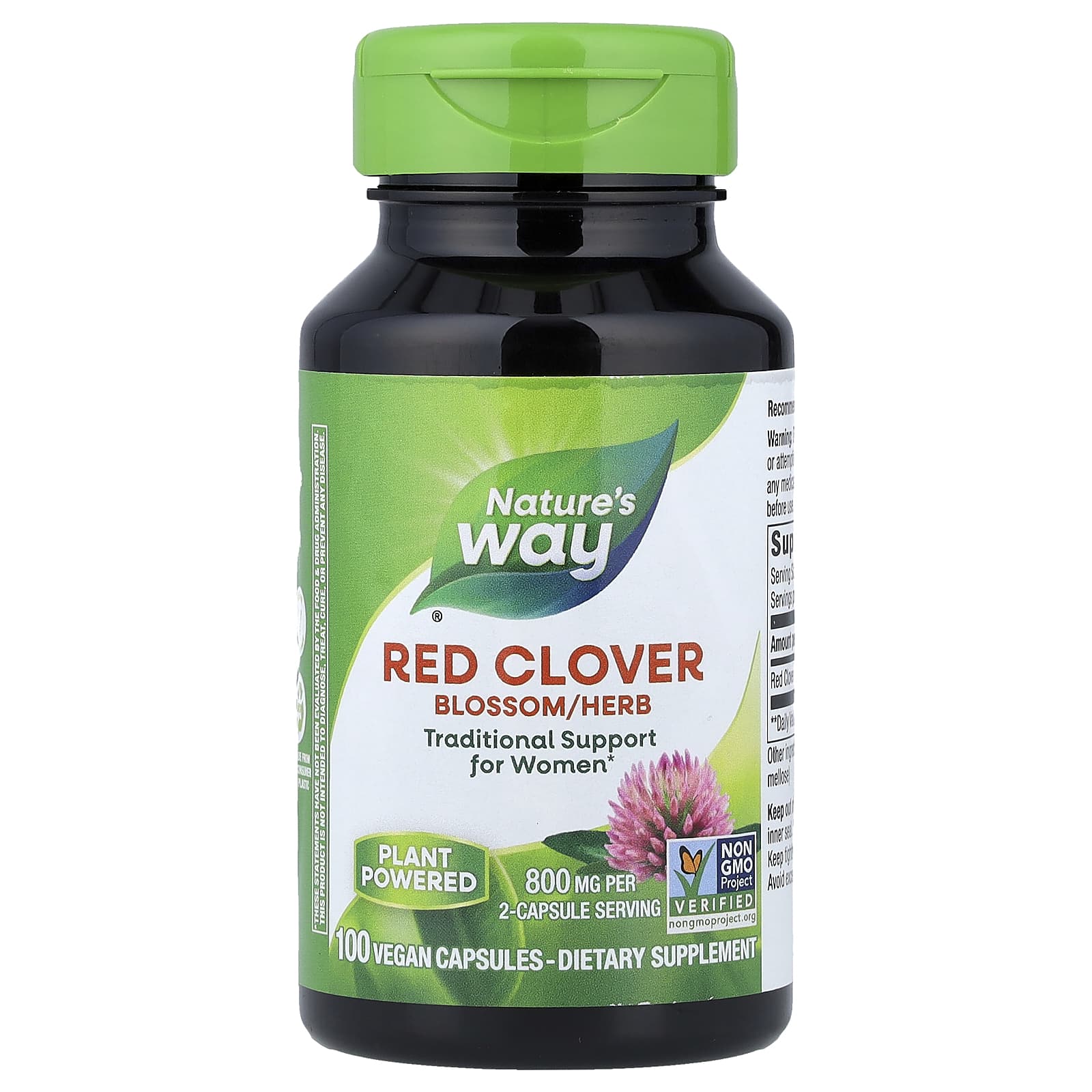 Nature's Way, Red Clover Blossom/Herb, 100 Vegan Capsules (400 mg per Capsule) - Image 1