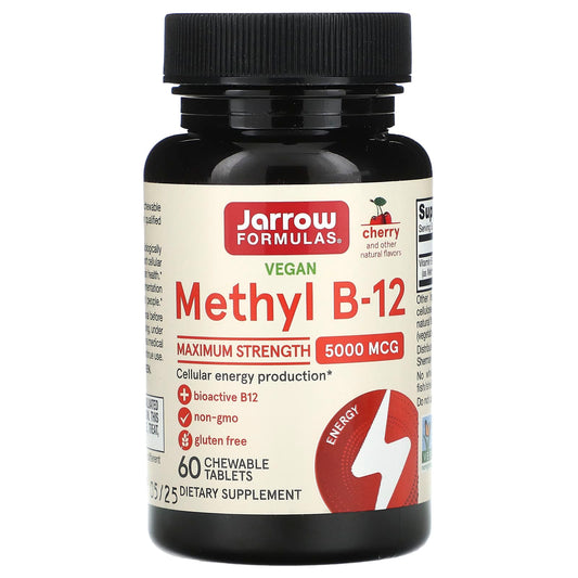 Max Strength Vegan Methyl B-12 Supplement by Jarrow Formulas - 60 Tablets - Image 1