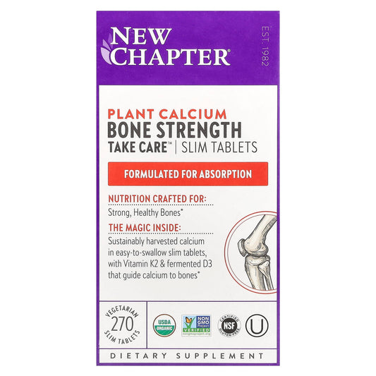 New Chapter, Plant Calcium, Bone Strength Take Care™, 270 Vegetarian Slim Tablets - Image 1