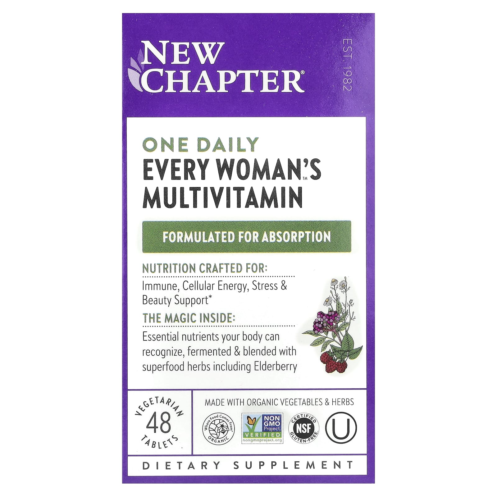New Chapter, One Daily Every Woman's™ Multivitamin, 48 Vegetarian Tablets - Image 1