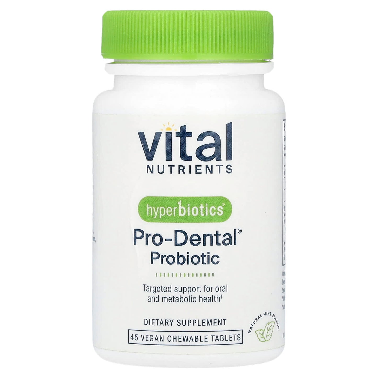 Vital Nutrients, Hyperbiotics®, Pro-Dental® Probiotic, Natural Mint, 45 Vegan Chewable Tablets - Image 1