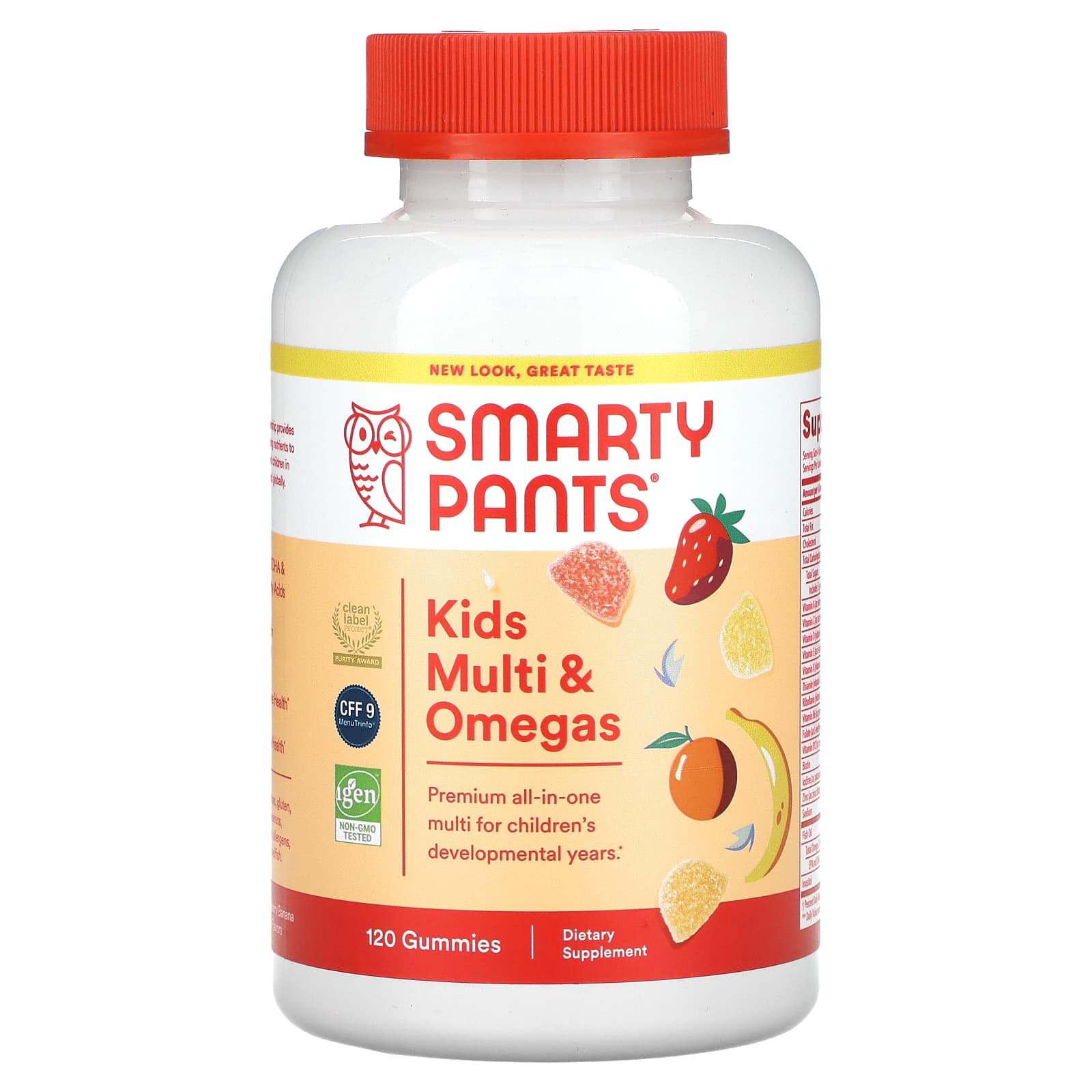 SmartyPants, Kids Multi & Omegas, Lemon, Orange, and Strawberry Banana, 120 Gummies