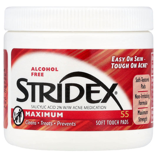 Stridex, Maximum, Alcohol Free, 55 Soft Touch Pads - Image 1